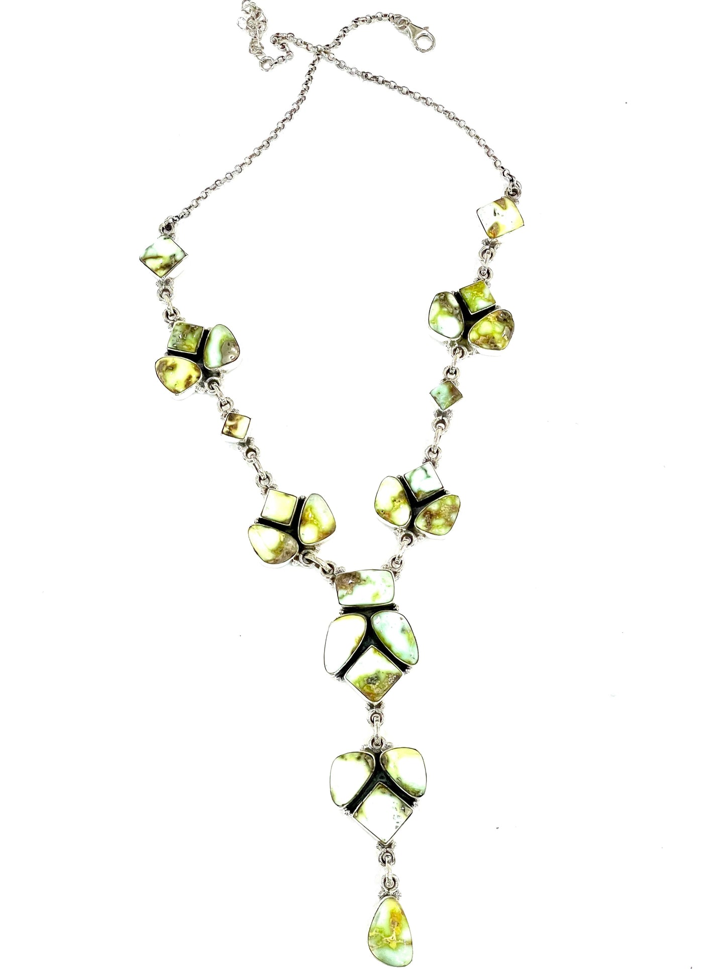 Handmade Sterling Silver & Palomino Cluster Necklace