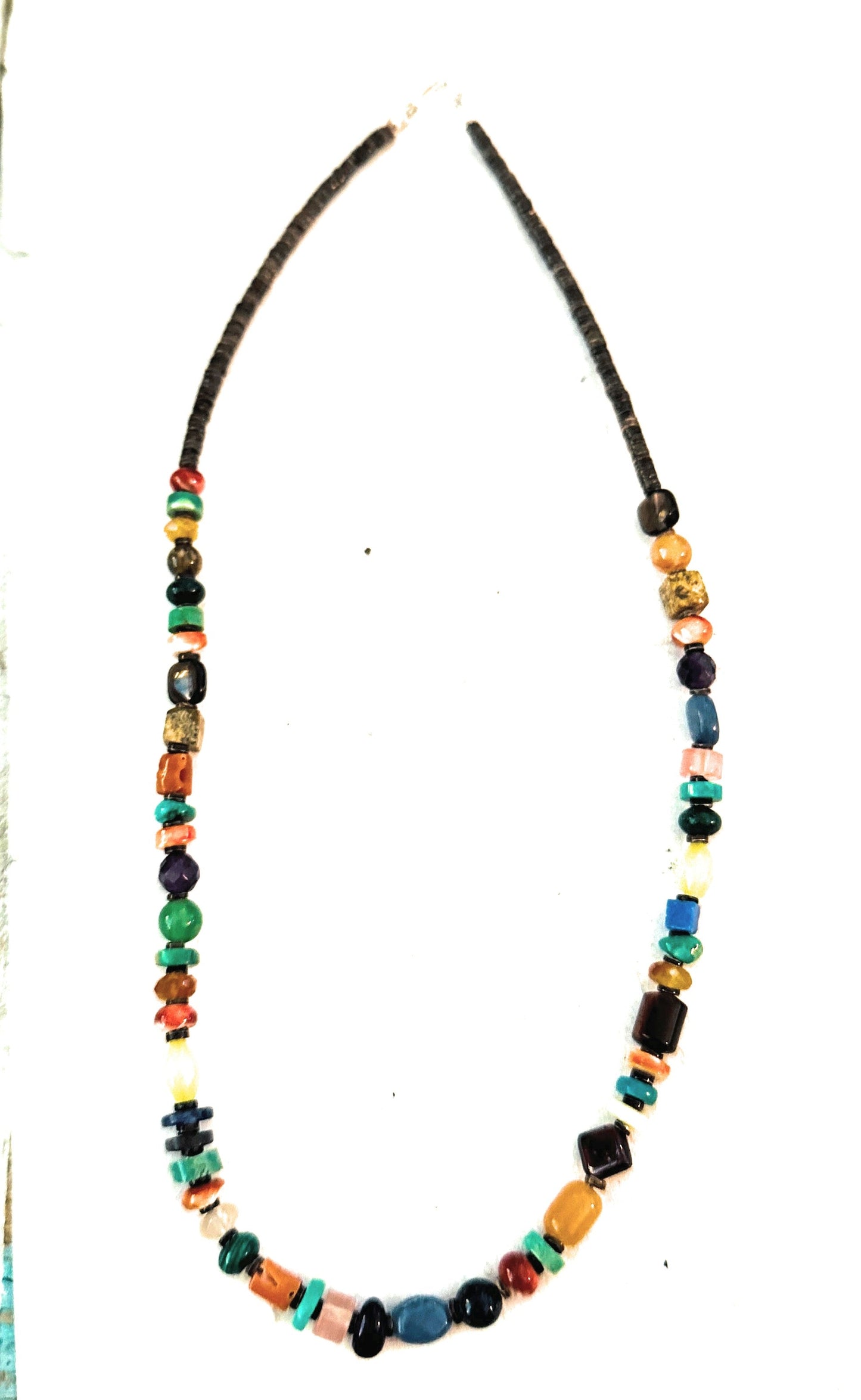 Handcrafted Multi Stone & Sterling Silver Beaded 18” Necklace