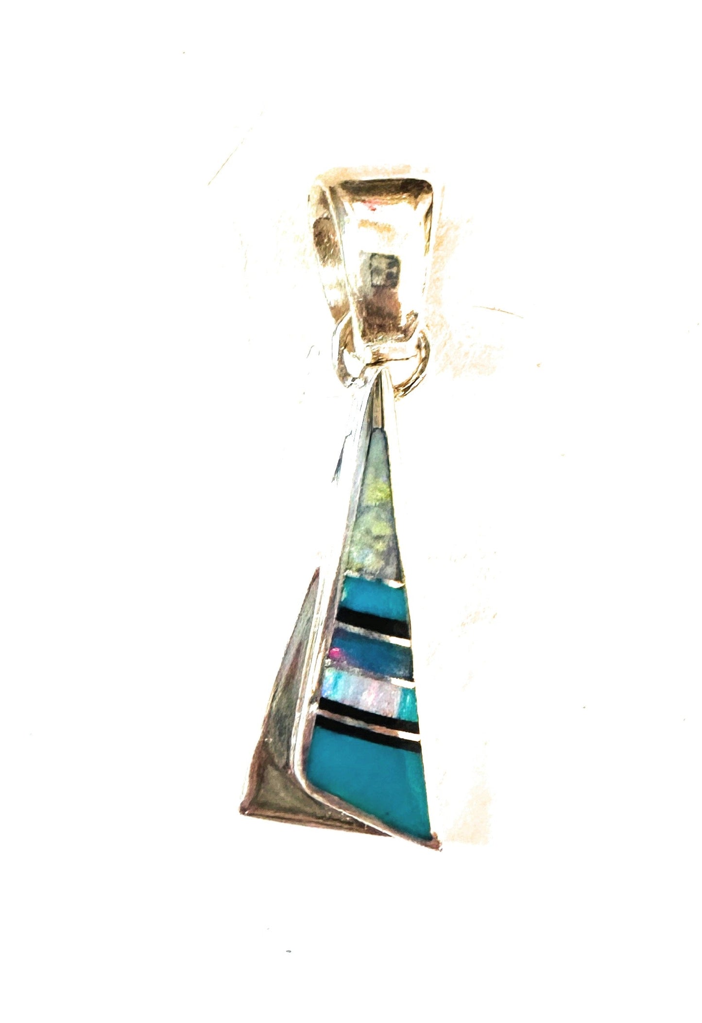 Handcrafted Multi Stone & Sterling Silver Inlay Pendant
