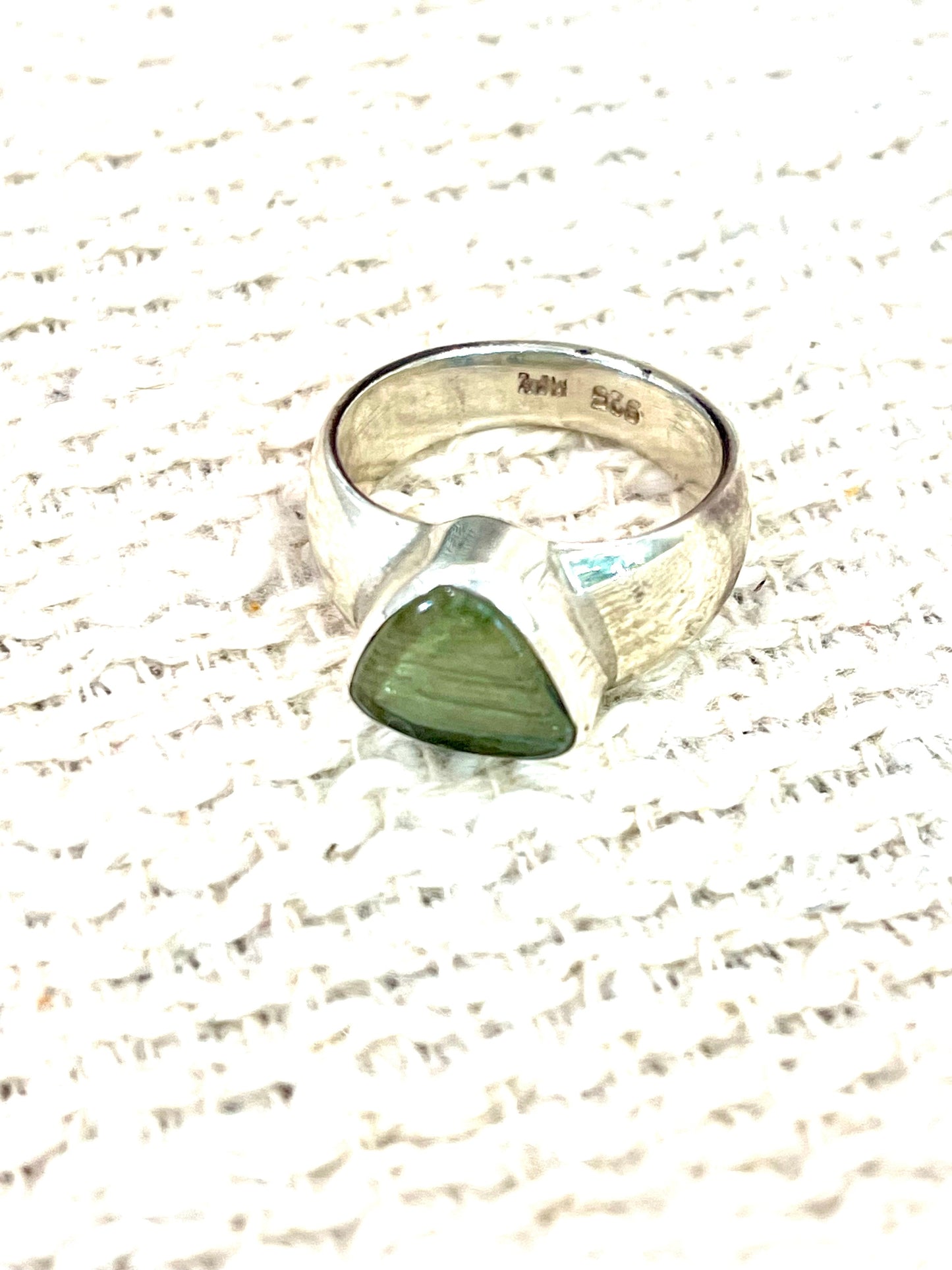 Handcrafted Sterling Silver & Meteorite Rock Size 8.25 Ring