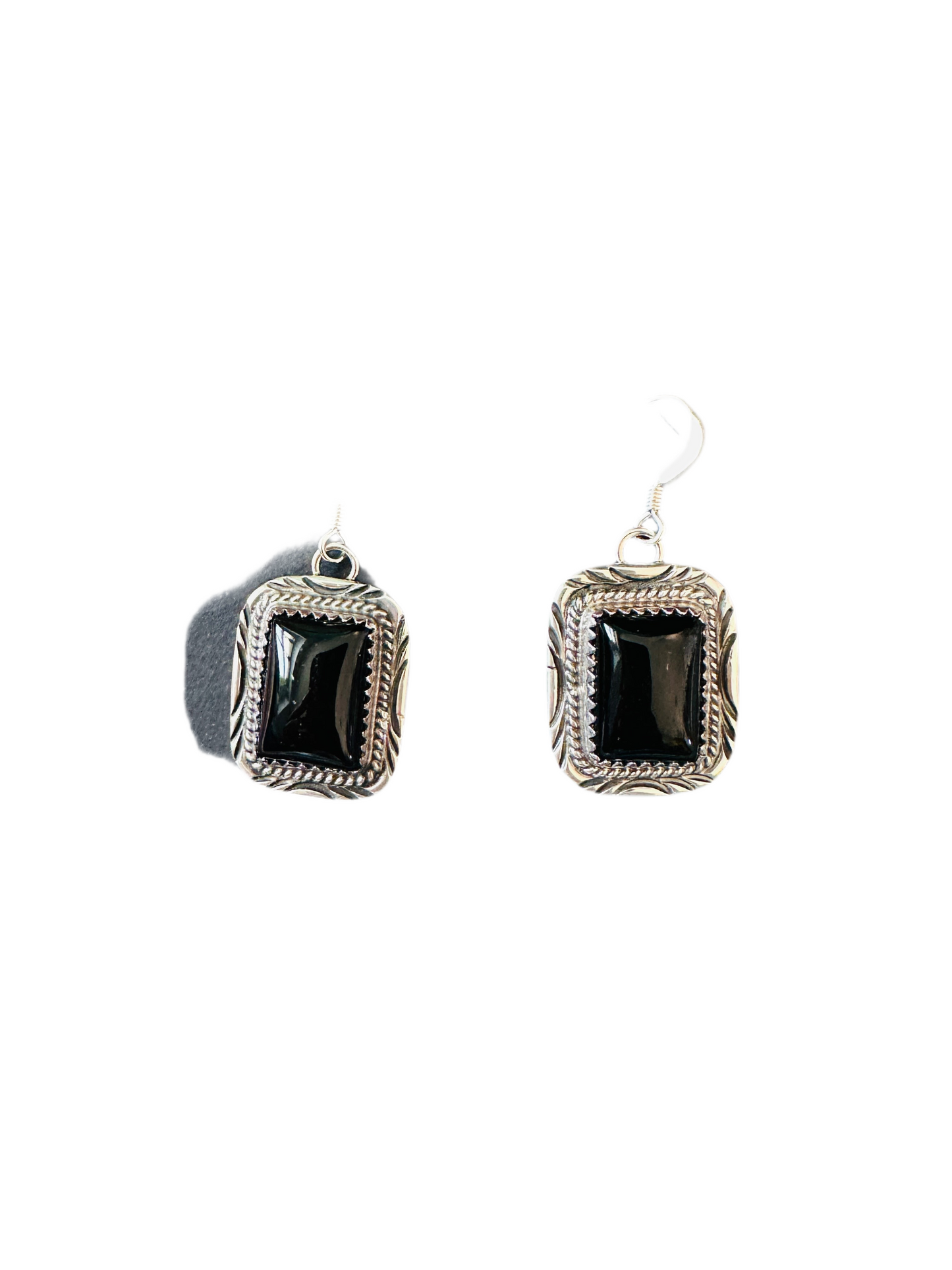 Handcrafted Onyx & Sterling Silver Dangle Earrings