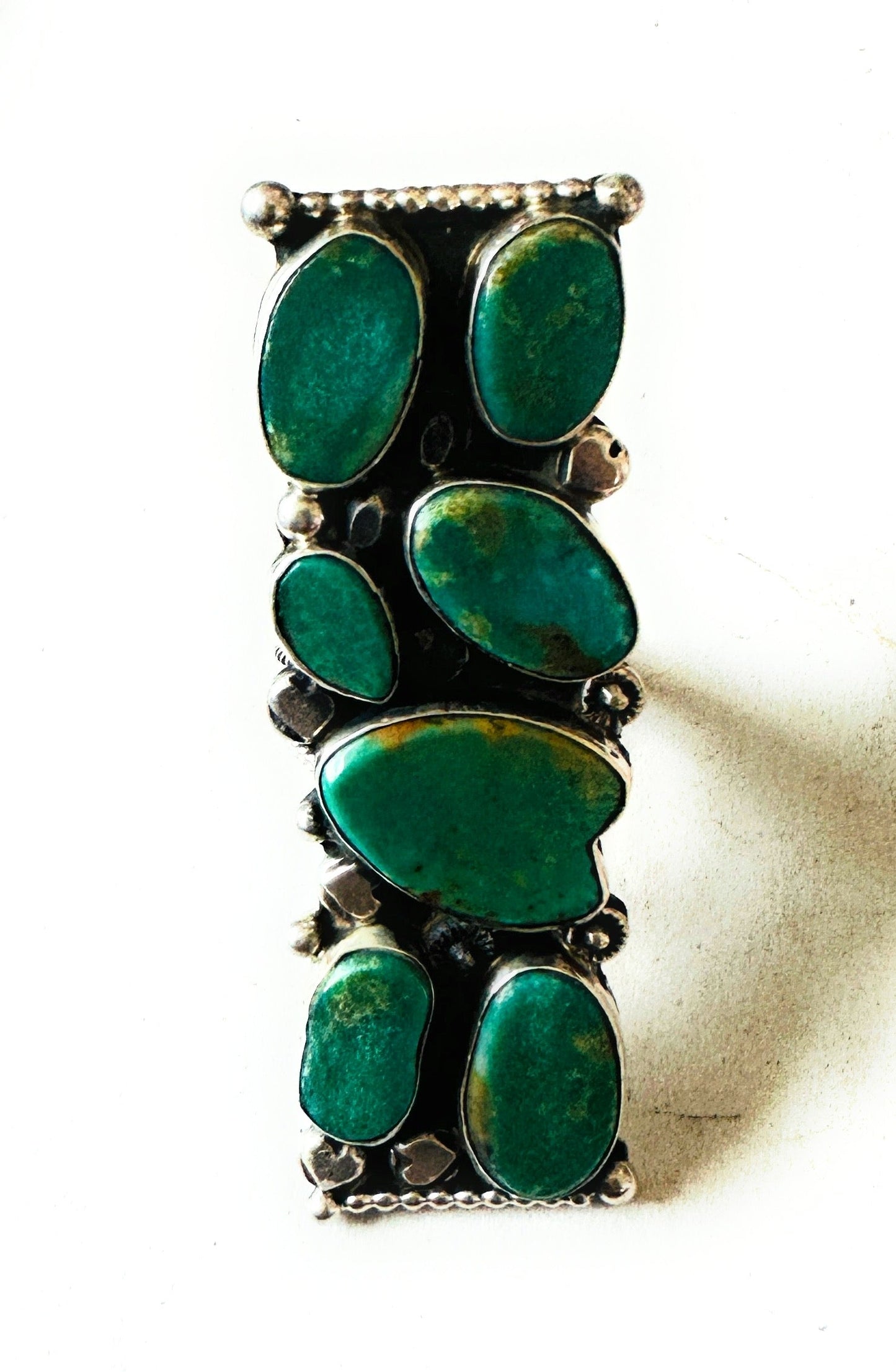 Handcrafted Royston Turquoise & Sterling Silver Adjustable Ring by Jacqueline Silver