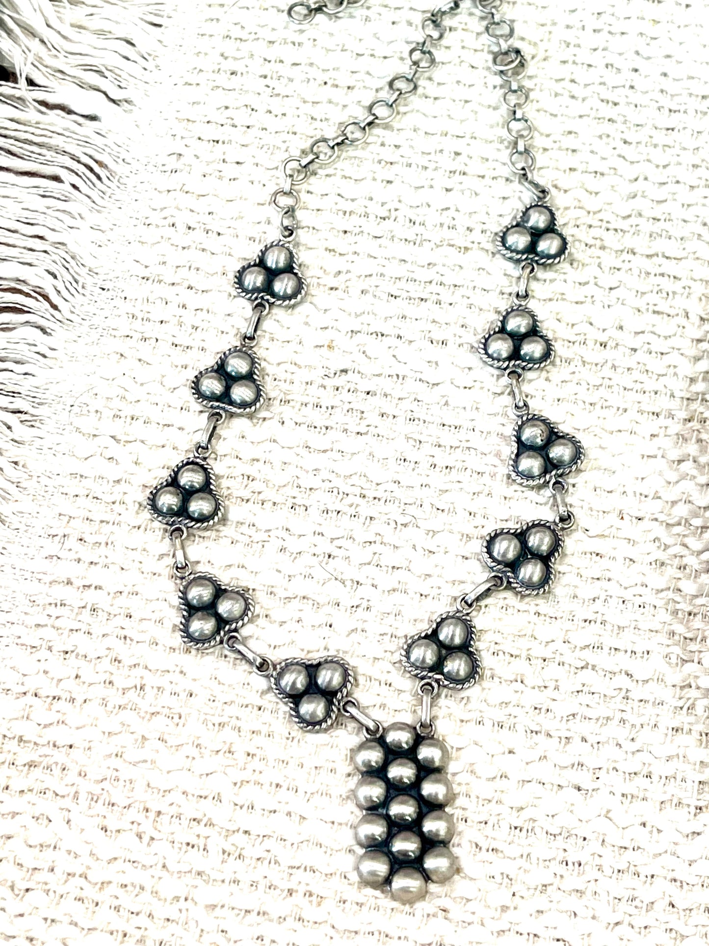 Beautiful Handmade Sterling Silver Cluster Necklace