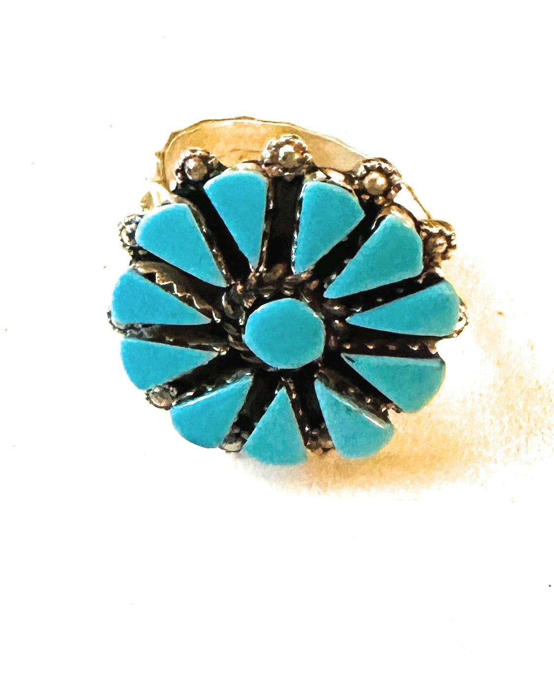 Handcrafted Turquoise & Sterling Silver Cluster Ring