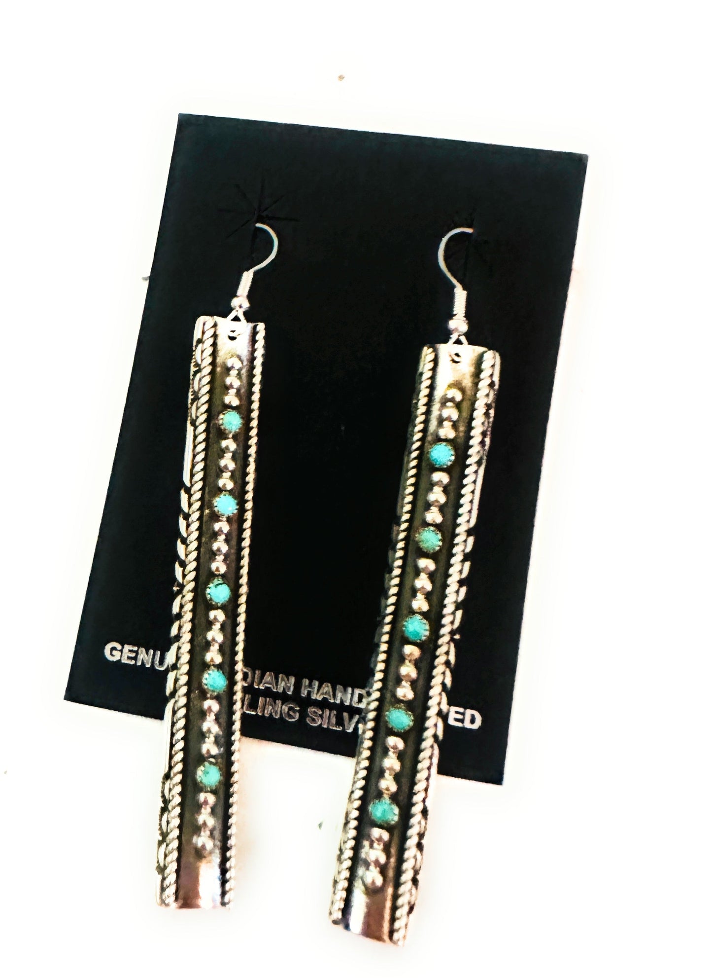 Handcrafted Turquoise & Sterling Silver Dangle Earrings