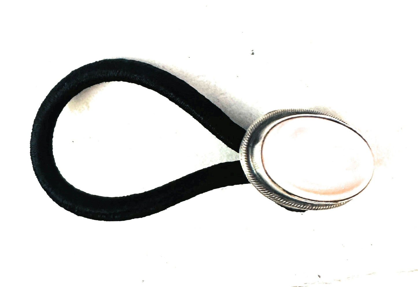 Handcrafted Queen Pink Conch & Sterling Silver Hair Tie