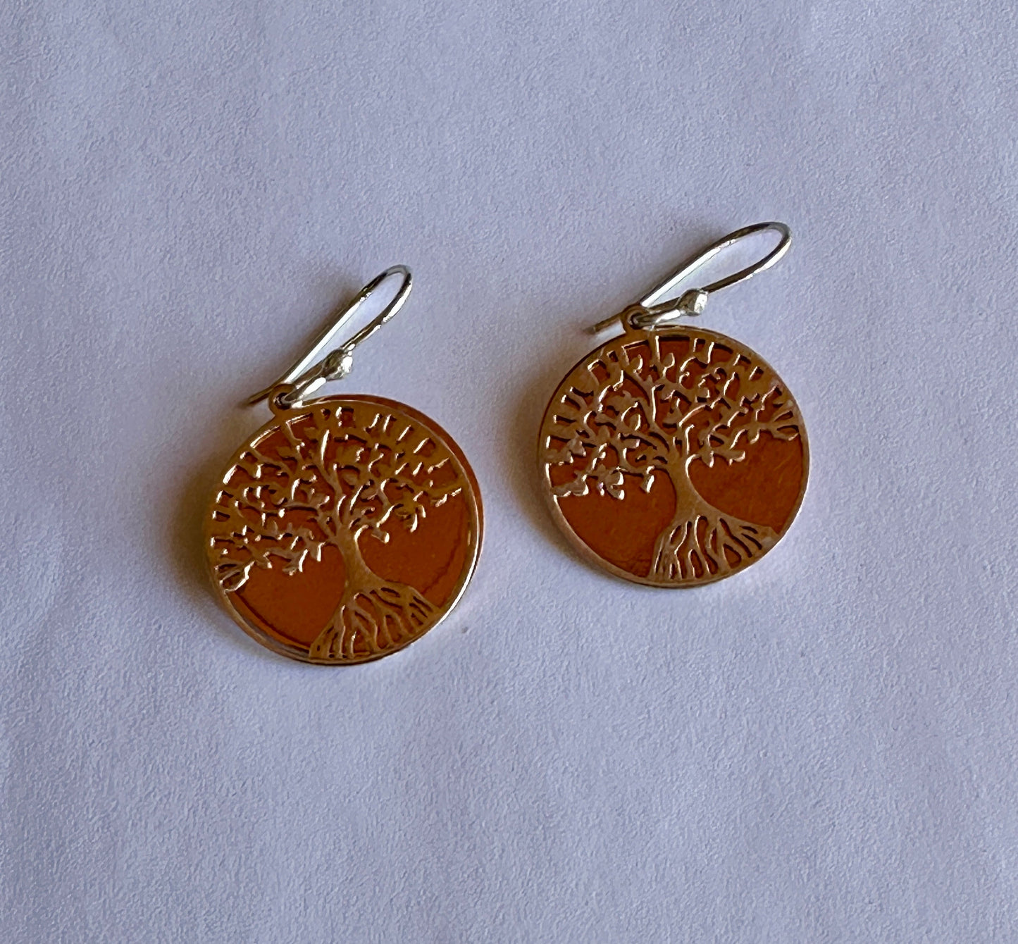 Sterling Silver & Copper Tree of Life Earrings