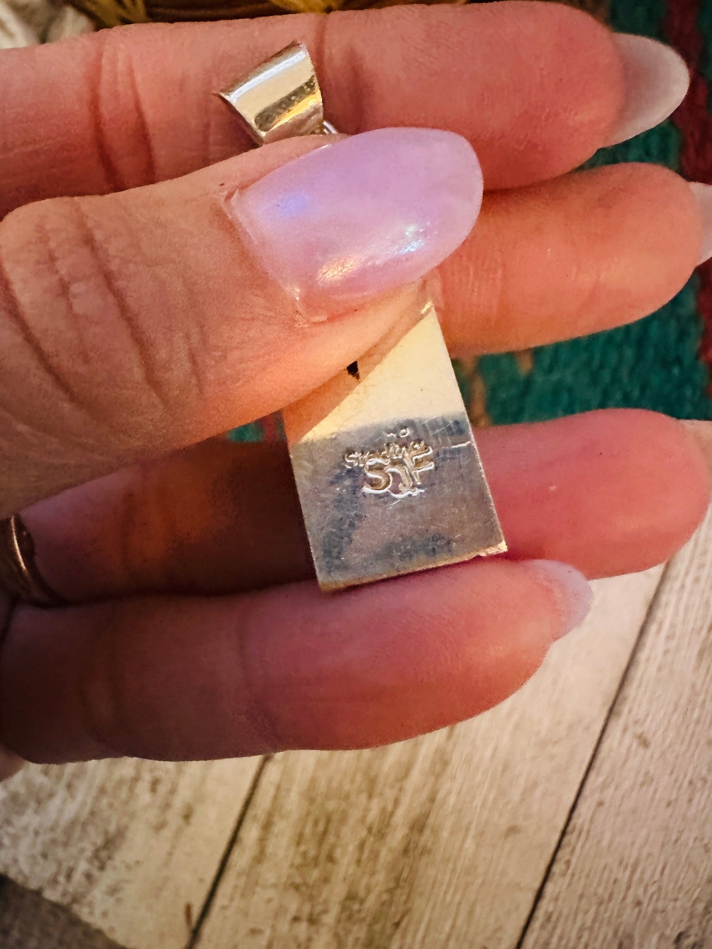 Handcrafted Sterling Silver, Turquoise & Opal Inlay Pendant