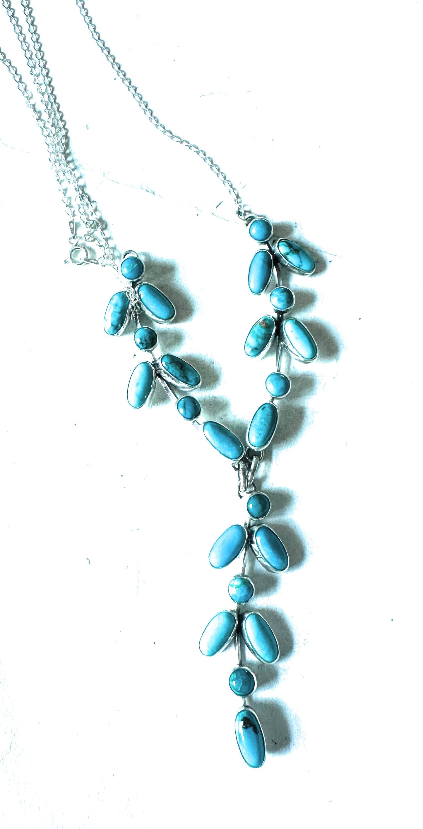 Handcrafted Sterling Silver & Turquoise Vine Necklace