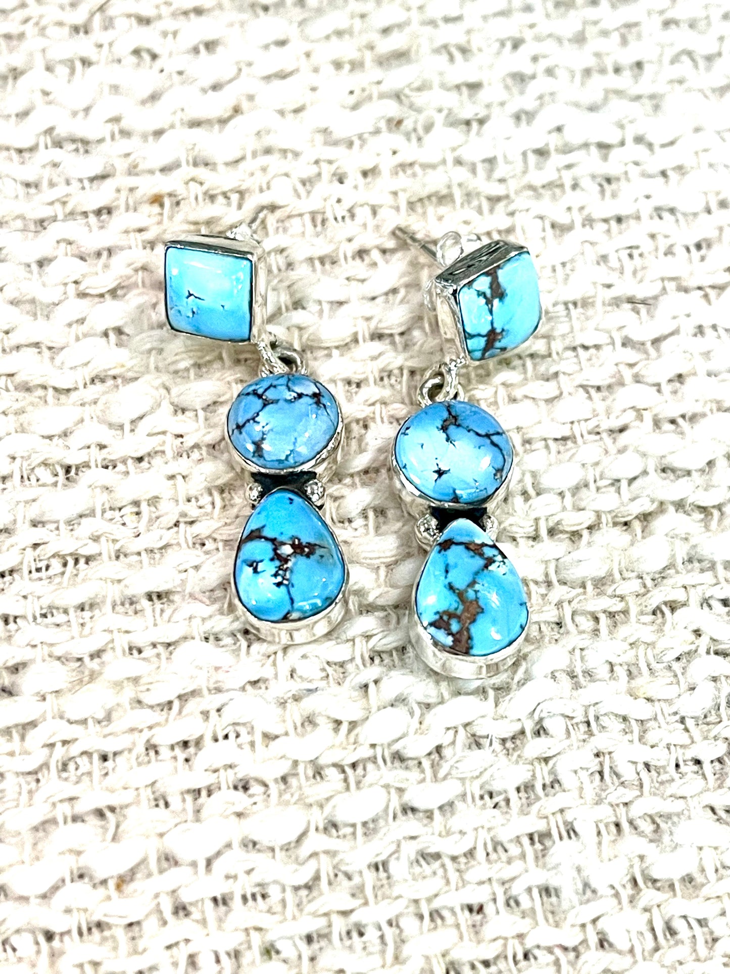 Handcrafted Sterling Silver & Golden Hills Post Dangle Earrings