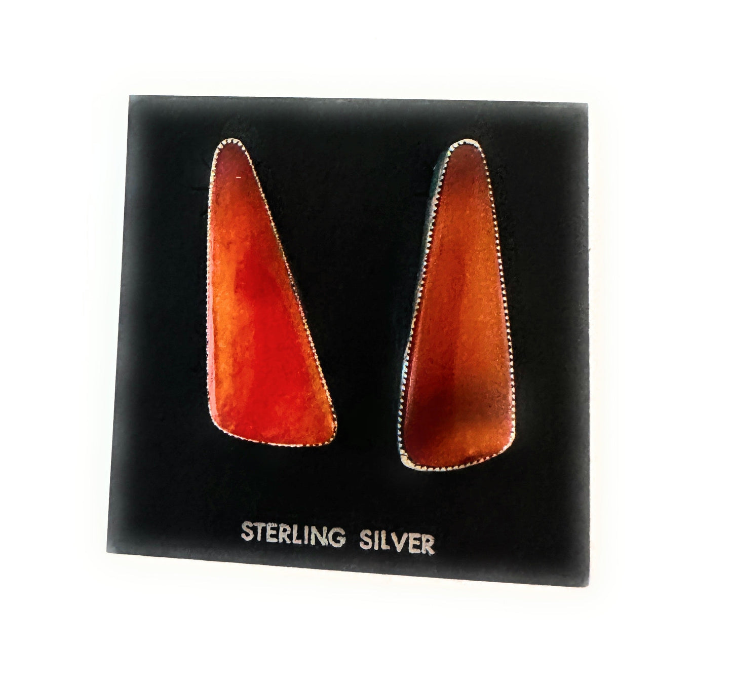 Handcrafted Jasper Sterling Silver Post Earrings Signed