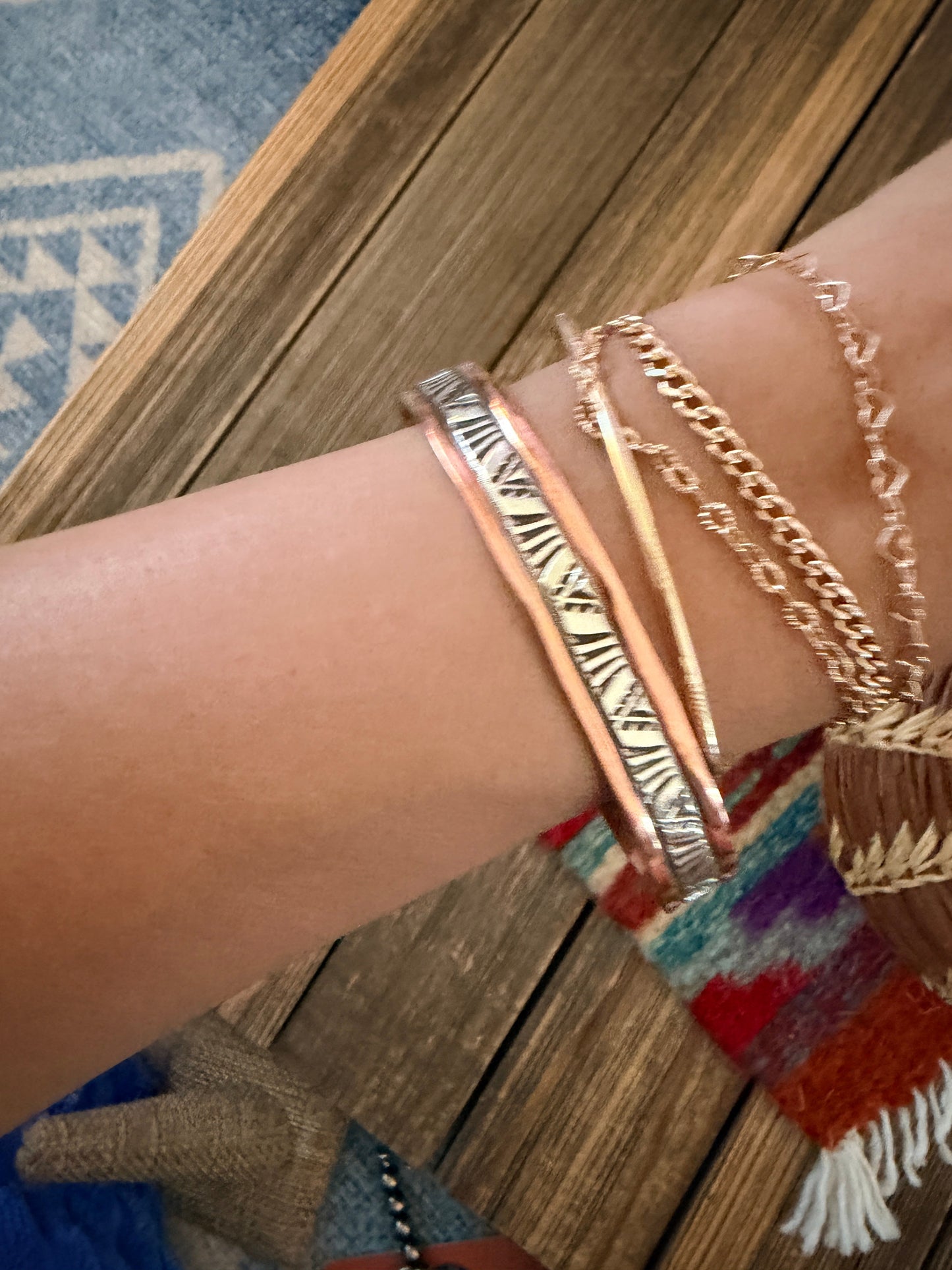 Handcrafted Copper & Sterling Silver Cuff Bracelet
