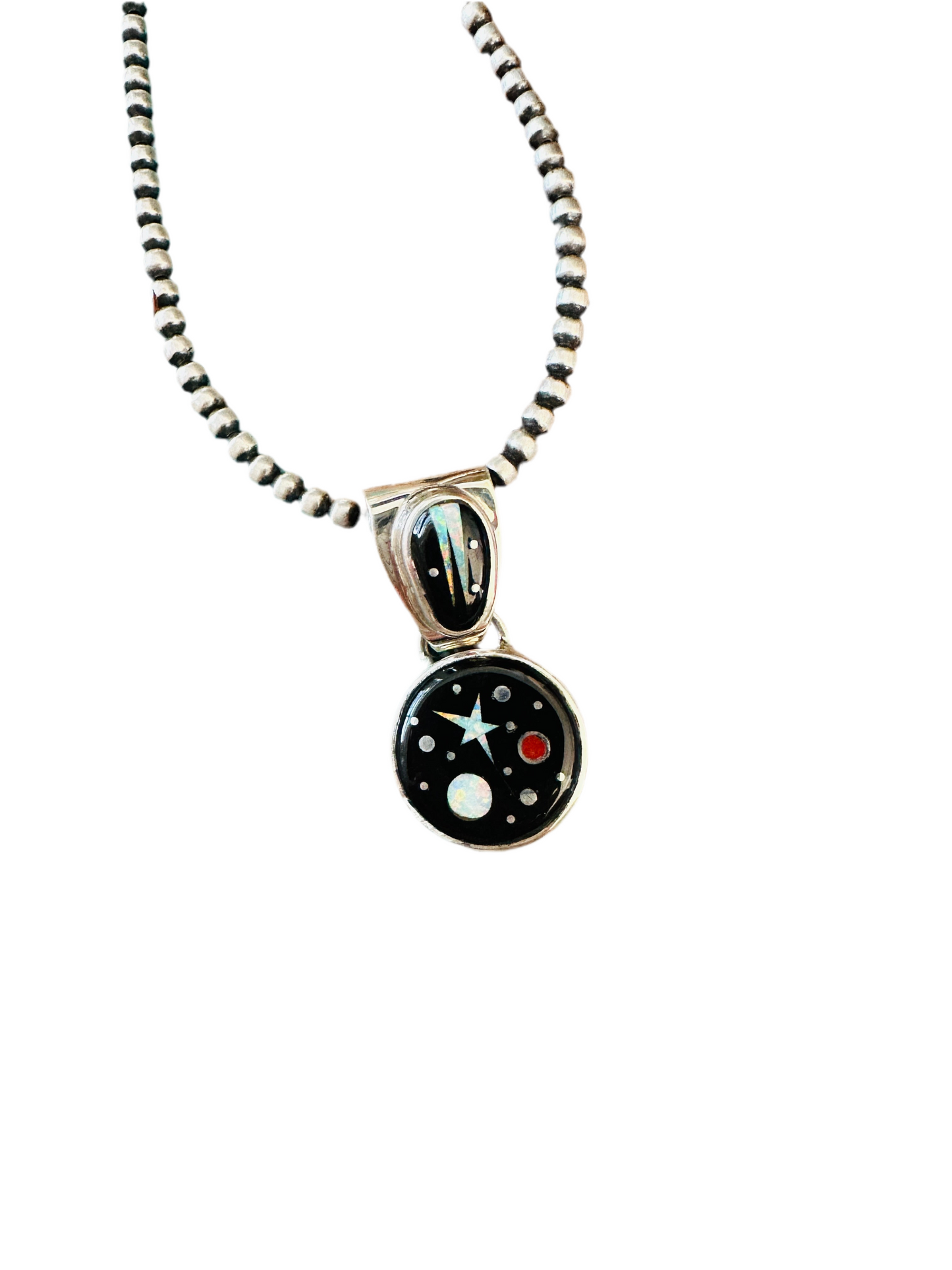 Handcrafted Multi Stone & Sterling Silver Starry Night Pendant by Matthew Jack