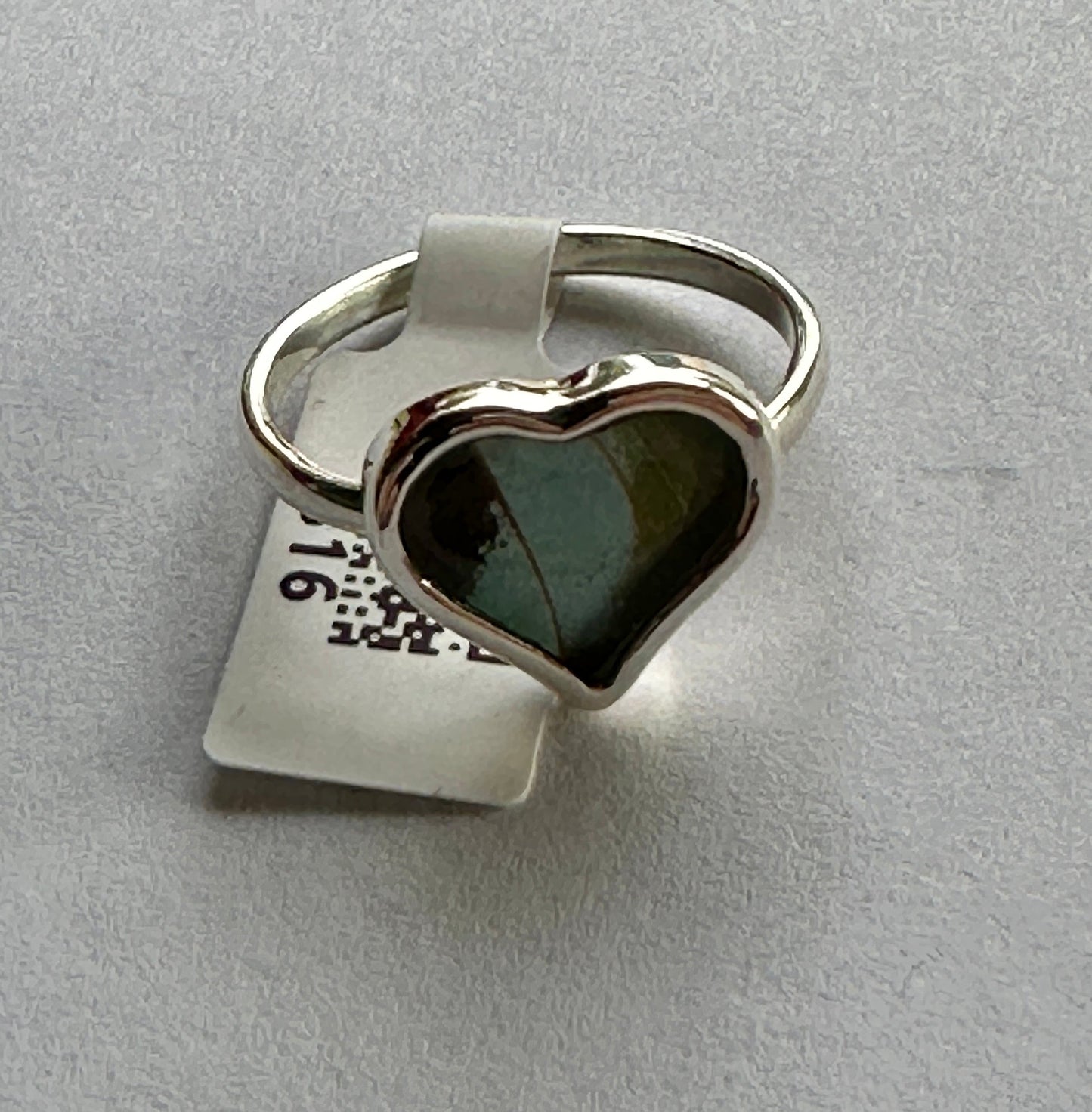 Nessaea Green Butterfly Sterling Silver Ring Size 8