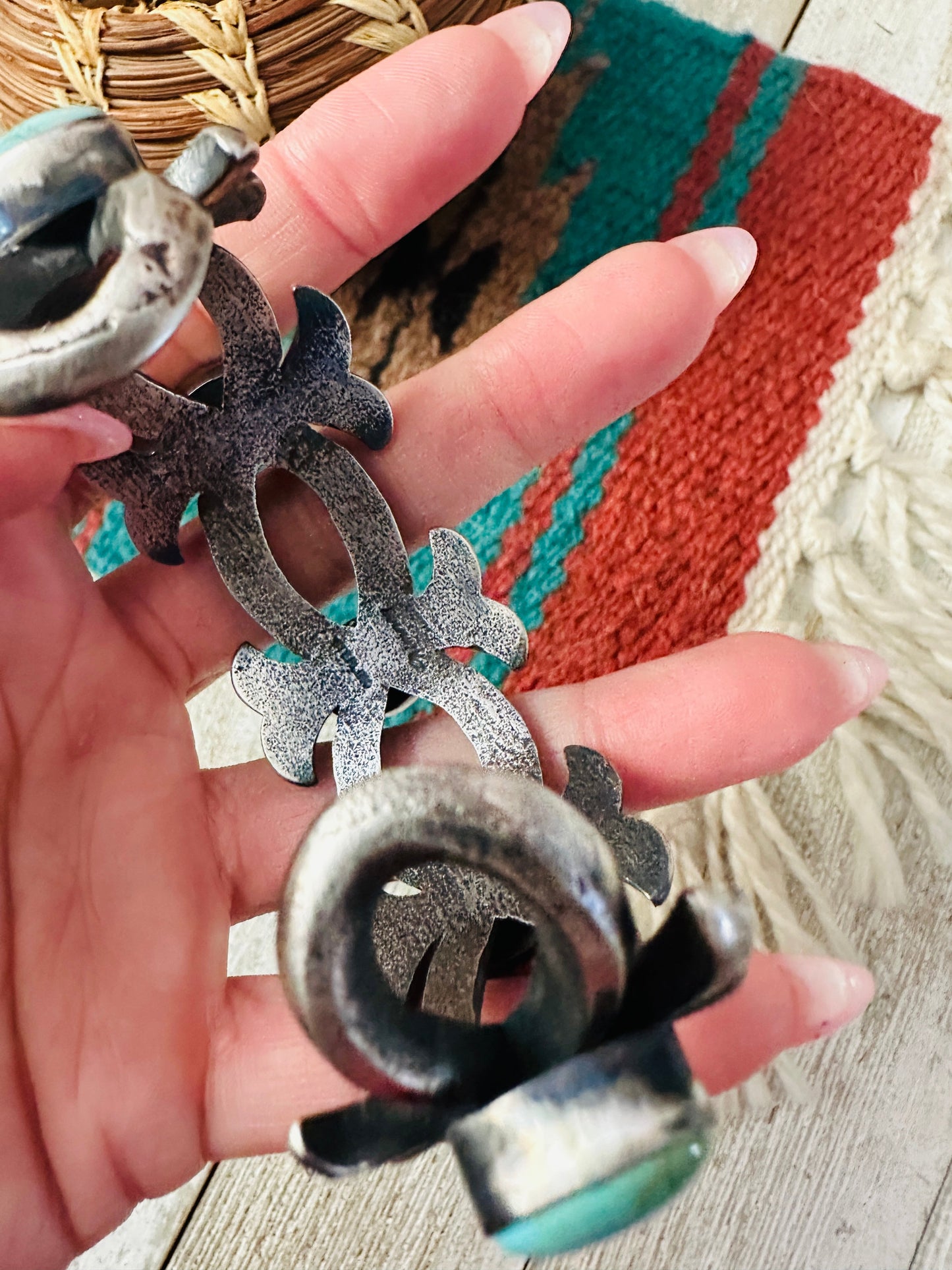 Handcrafted Turquoise & Sterling Silver Cuff Bracelet by Chimney Butte