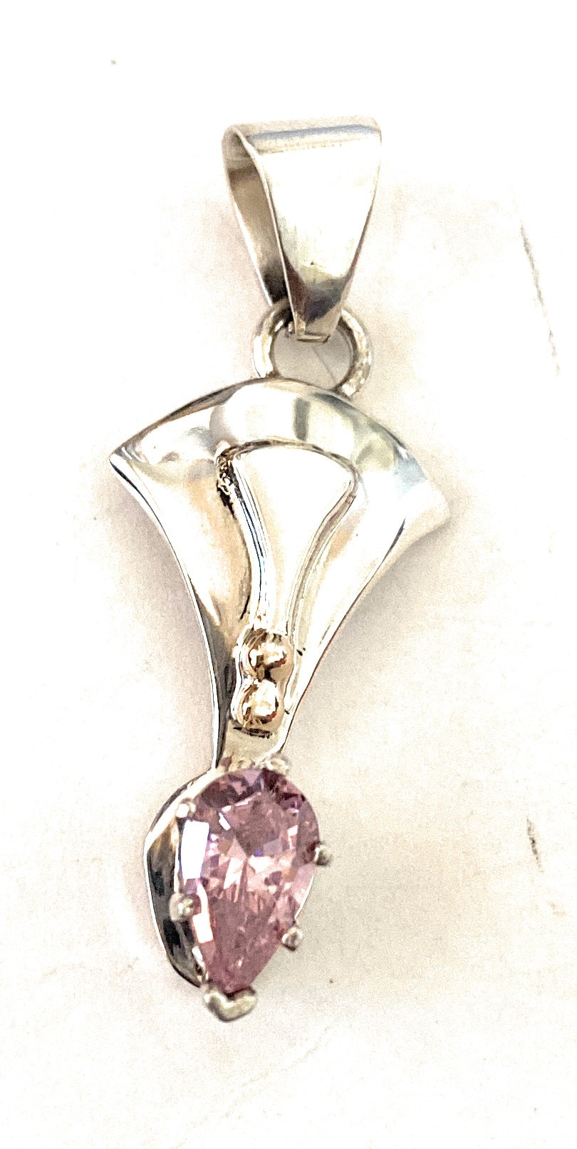 Handcrafted Pink Fluorite & Sterling Silver Pendant