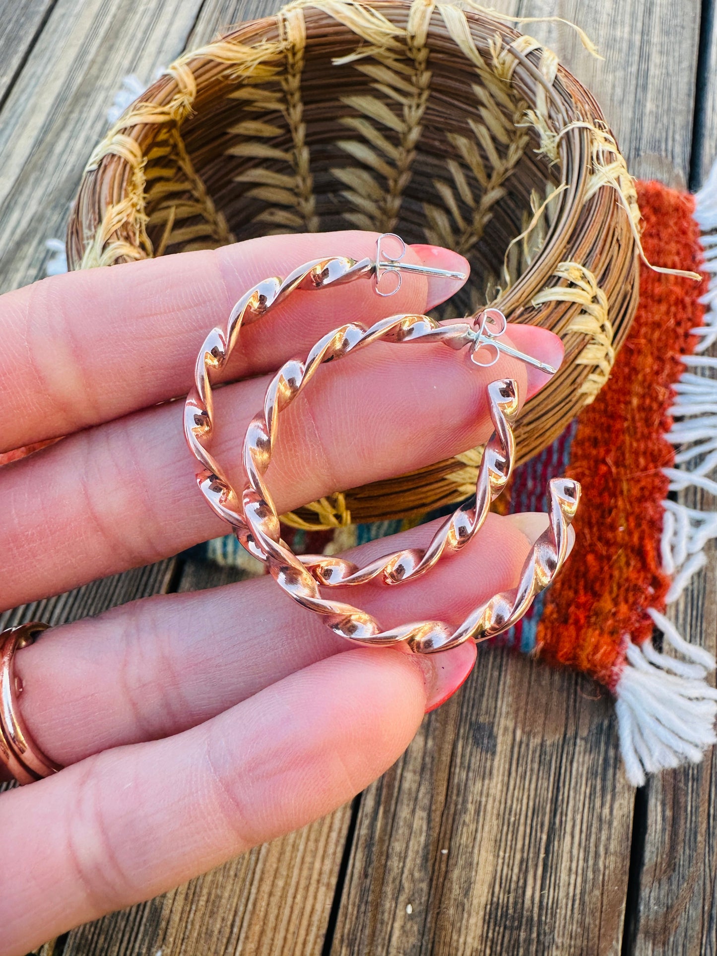 Handcrafted Copper Hoop Earrings
