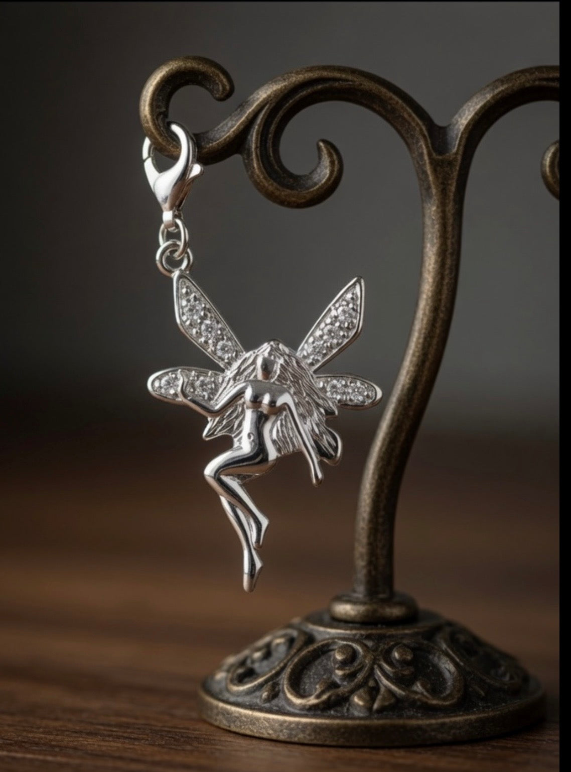 Fairy CZ Sterling Silver Charm