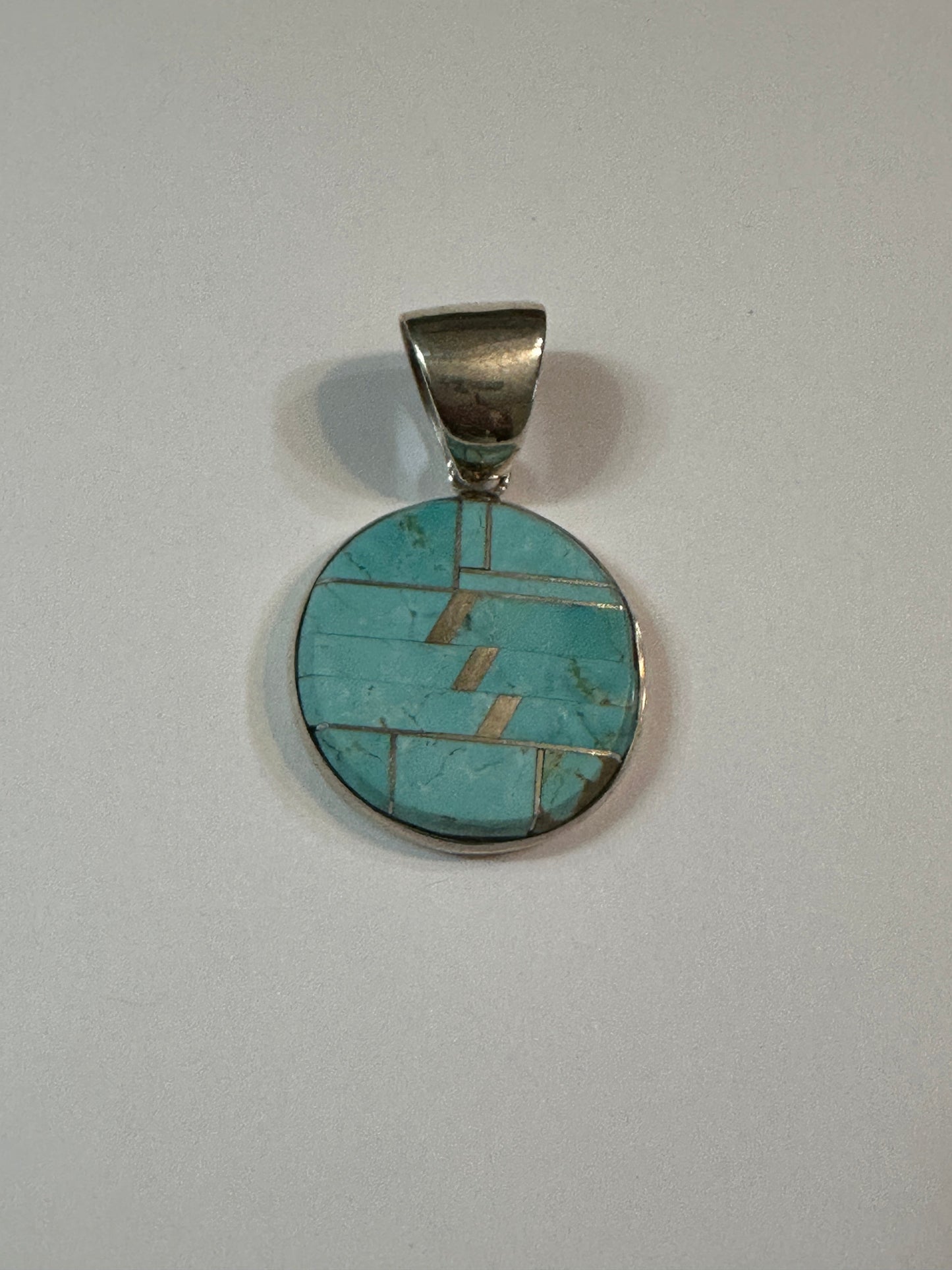 Handcrafted Turquoise #8 Circle Pendant