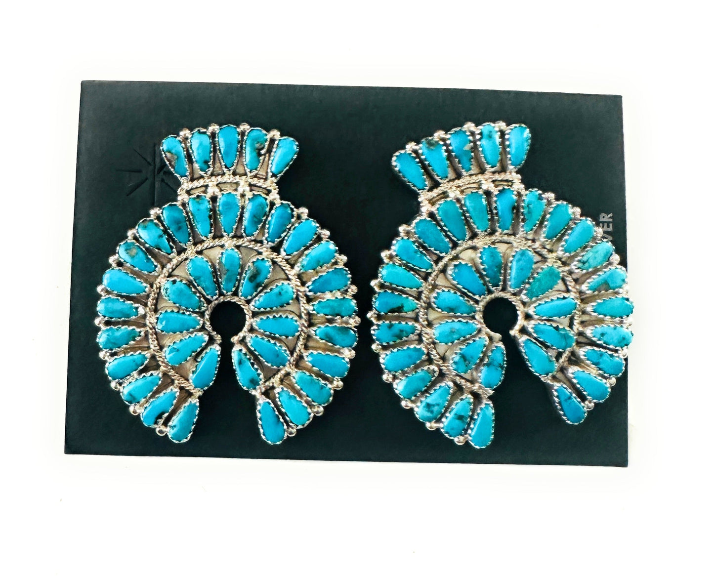 Handcrafted Sleeping Beauty Turquoise & Sterling Silver Cluster Post Earrings