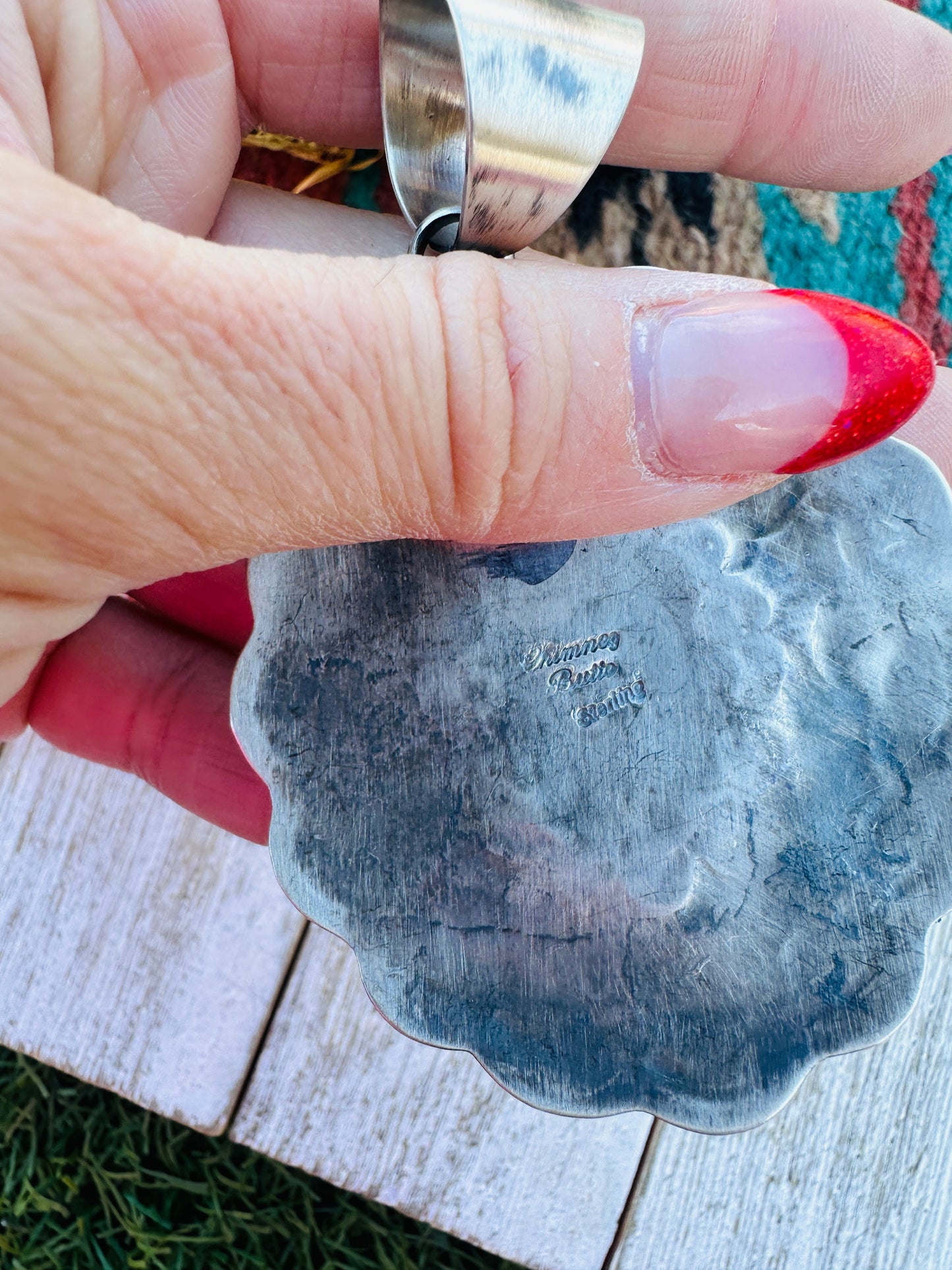 Handcrafted Sterling Silver & Sonoran Mountain Turquoise Pendant by Chimney Butte
