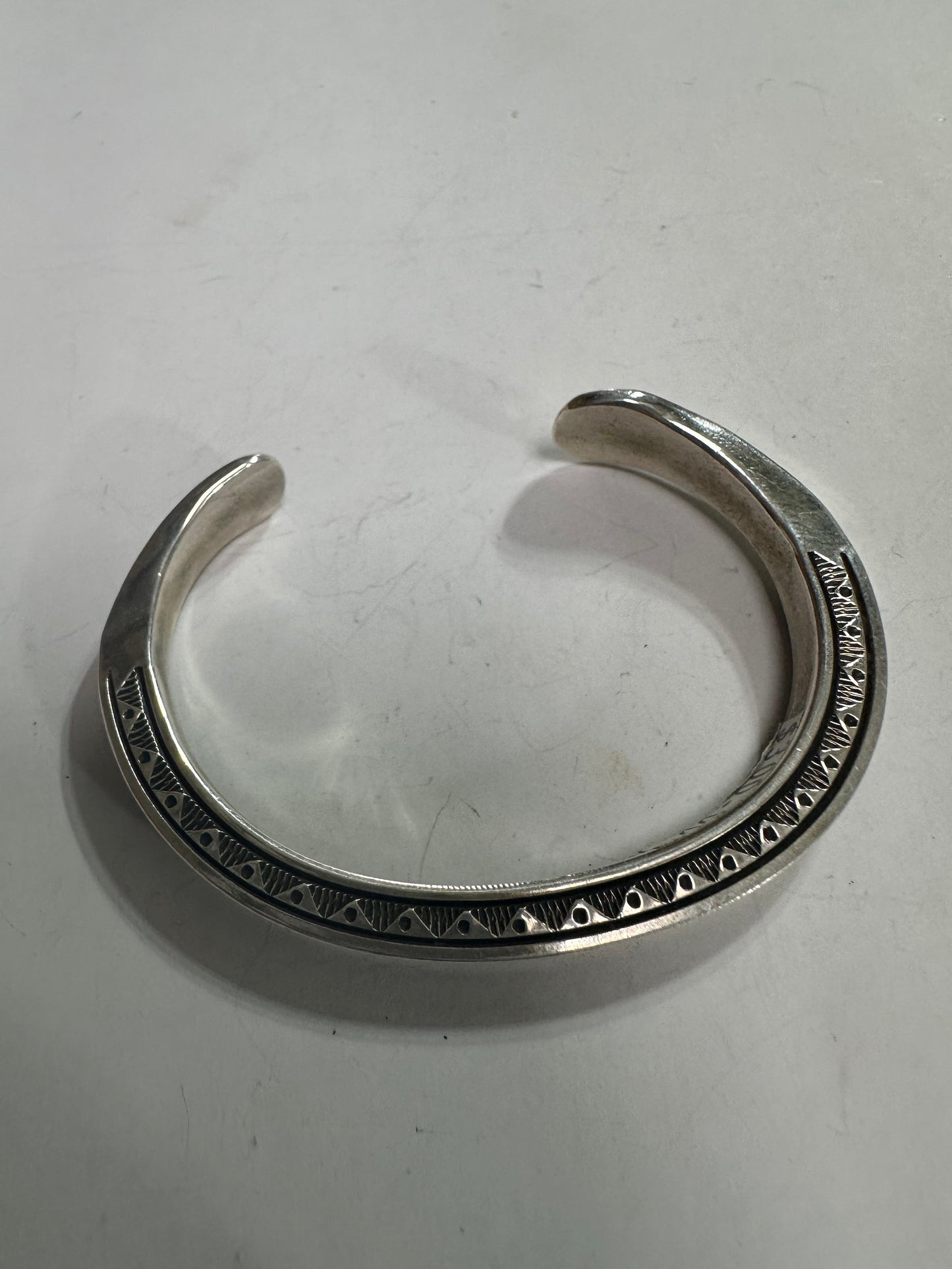 Beautiful Handcrafted Hand Stamped Bracelet Cuff Signed Landon Secatero