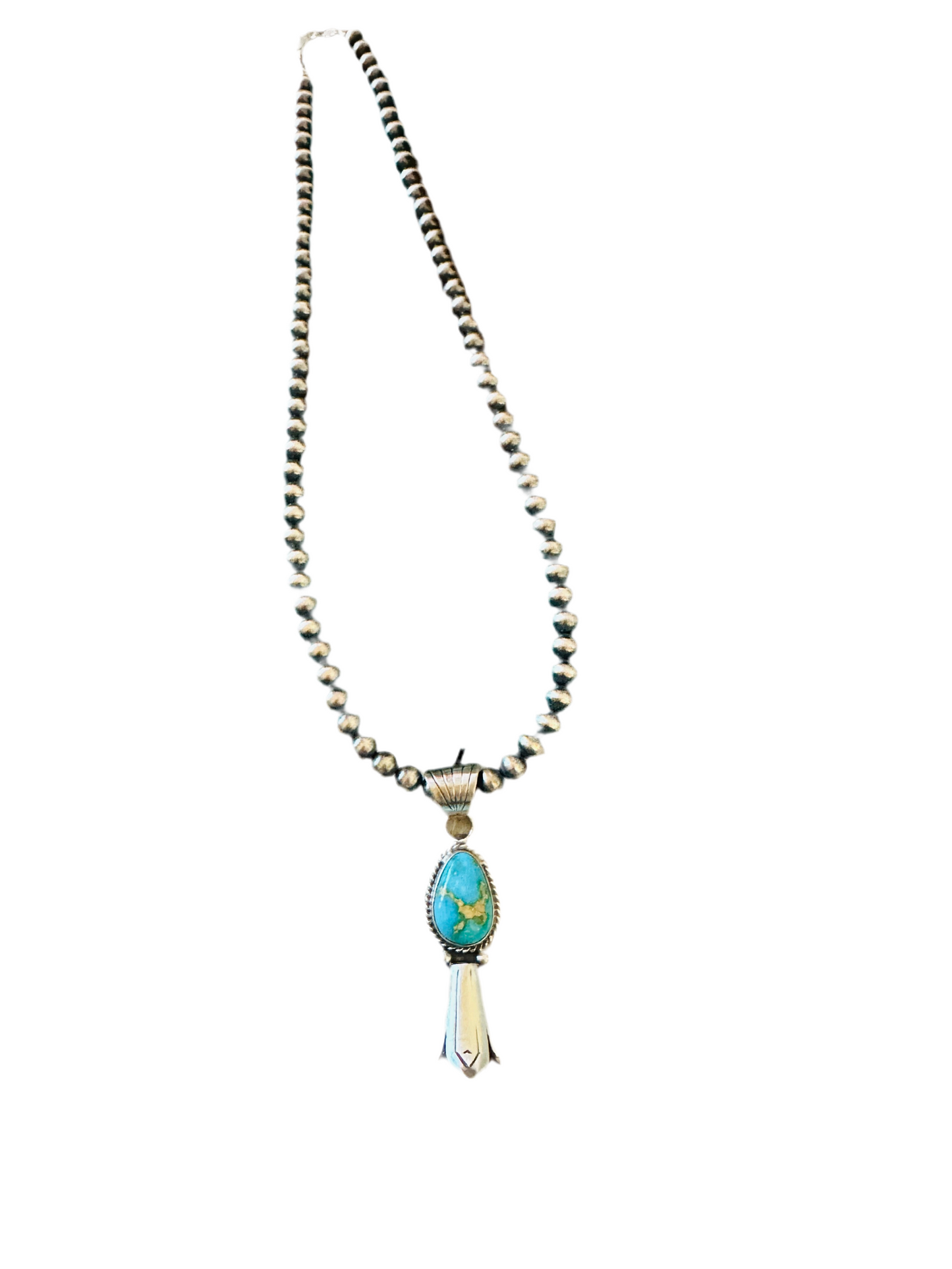 Handcrafted Sterling Silver & Sonoran Gold Turquoise Blossom Necklace