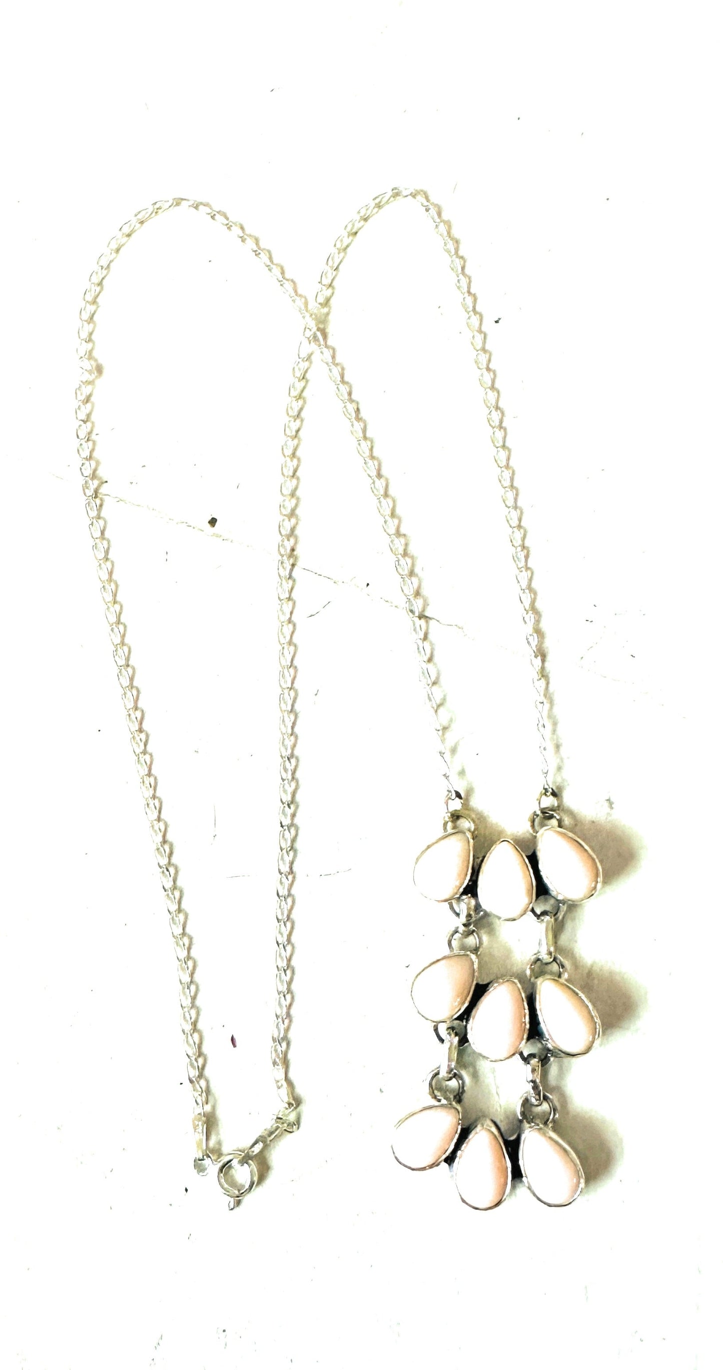 Handcrafted Sterling Silver & Queen Pink Conch Necklace