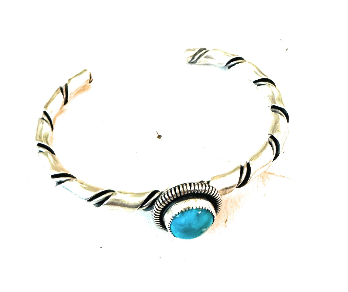 Handcrafted Sterling Silver & Kingman Turquoise Cuff Bracelet
