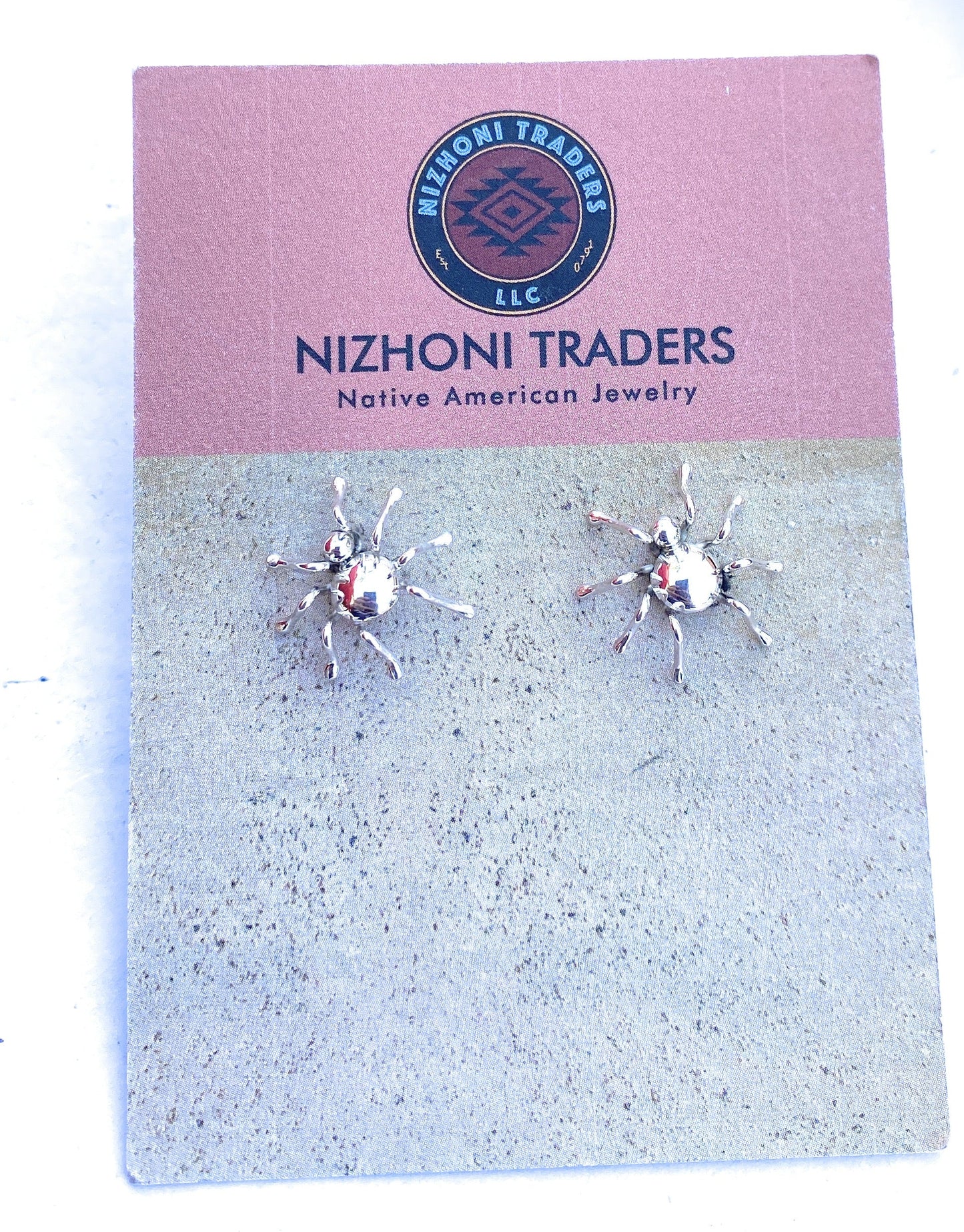 Handcrafted Sterling Silver Spider Stud Earrings