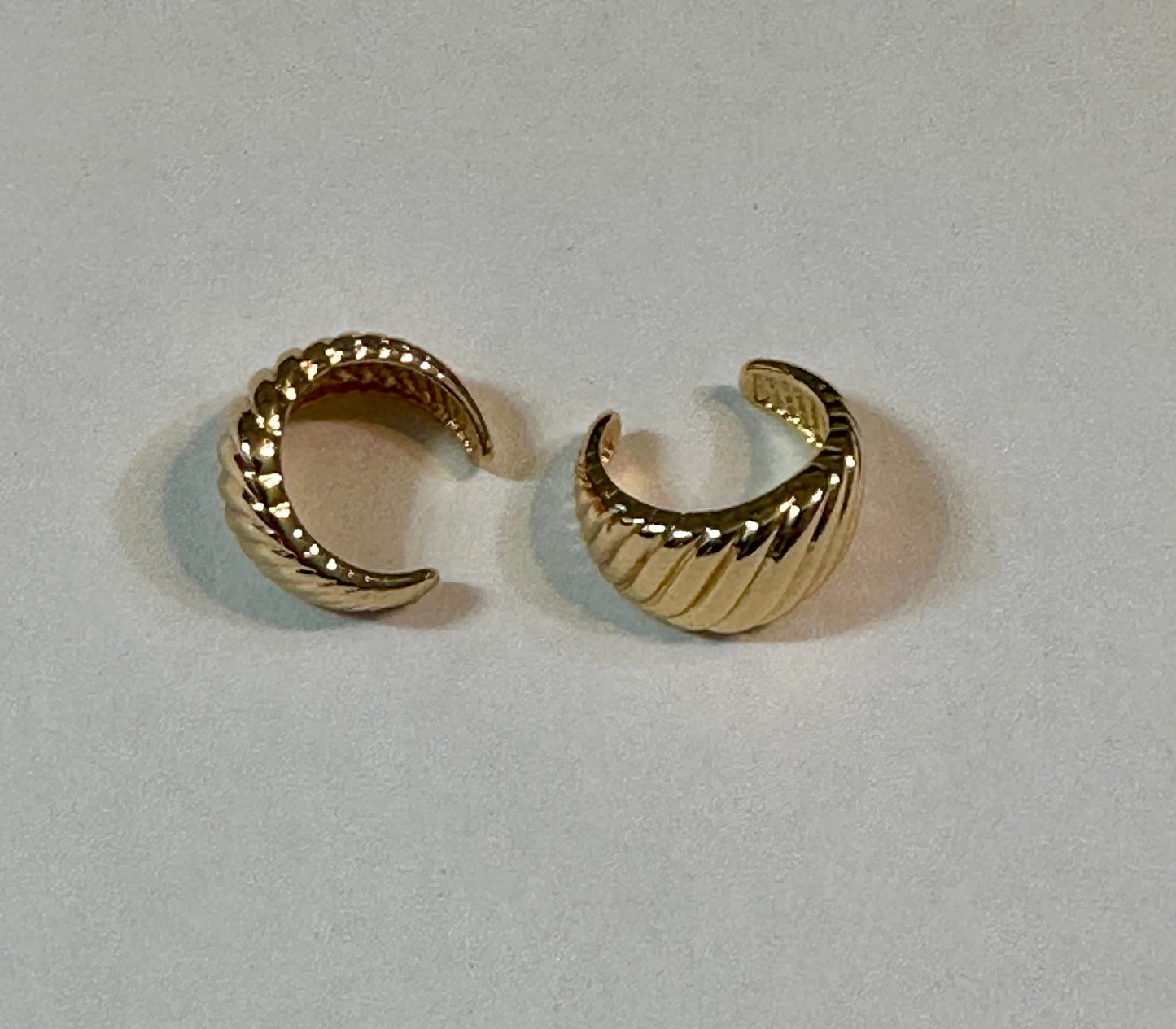 12k Gold Twisted Croissant Ear Cuff