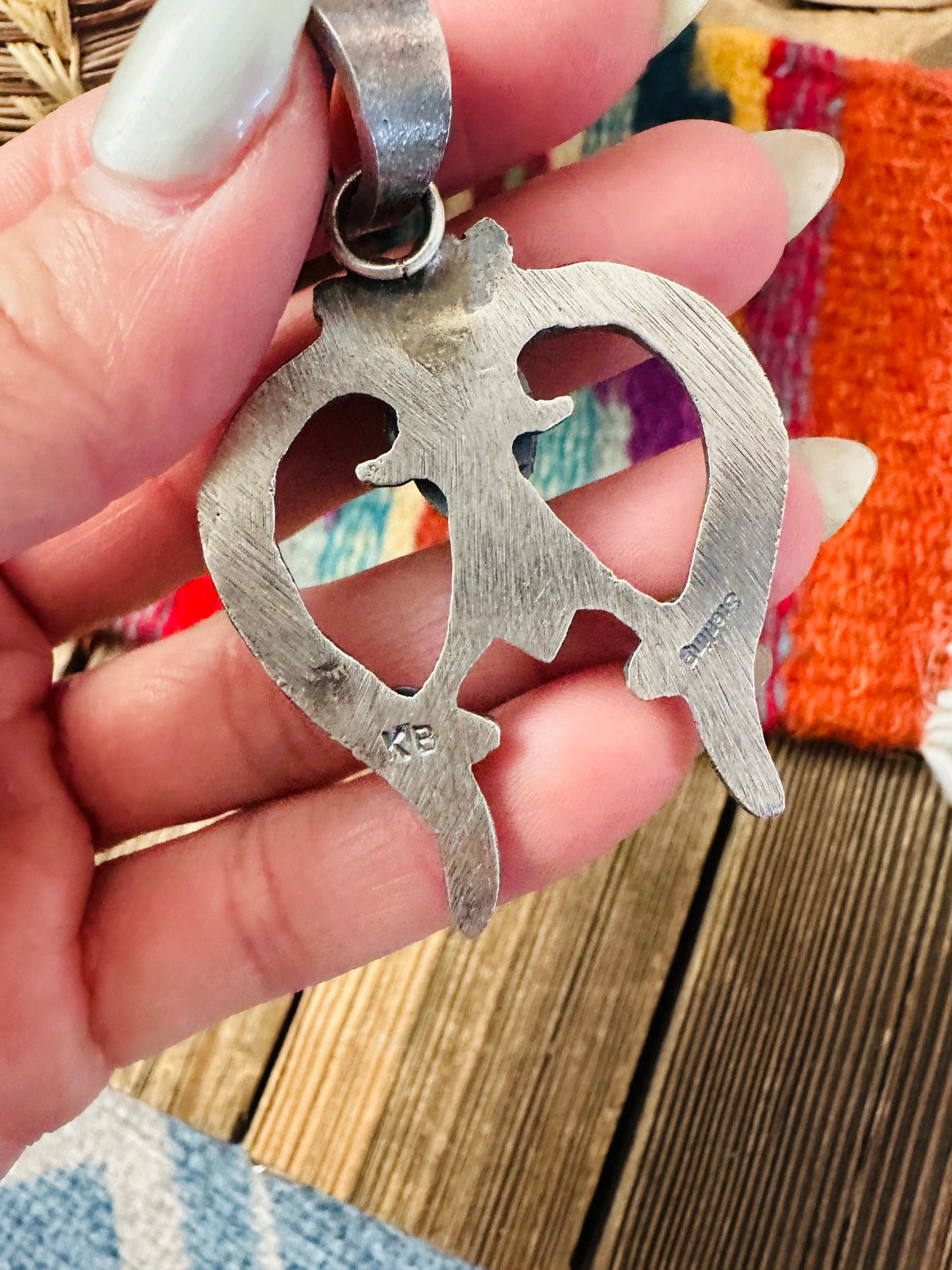 Handcrafted Sterling Silver & Kingman Turquoise Naja Pendant by Kevin Billah