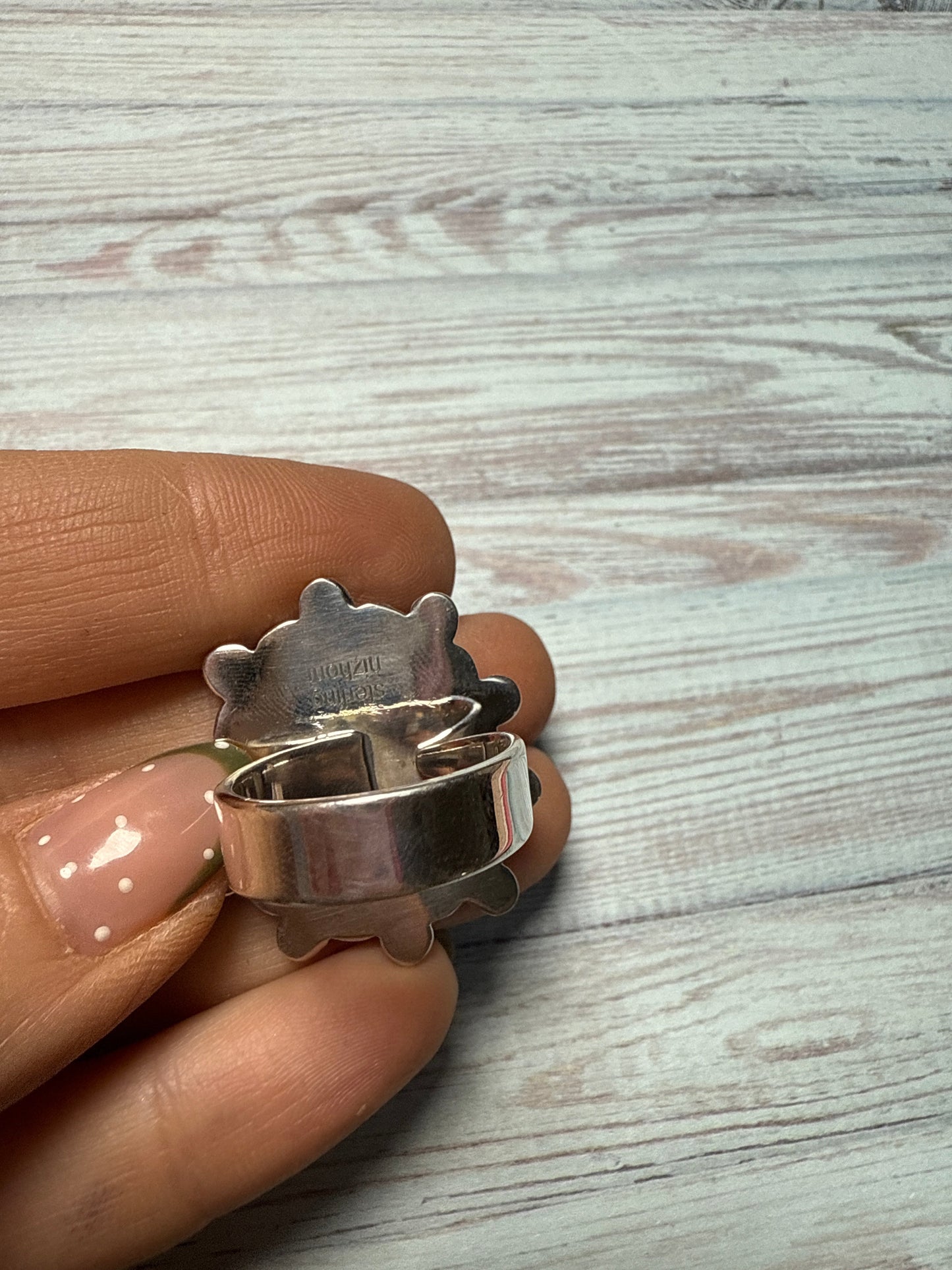 Handmade Turquoise Sterling Silver Adjustable Ring