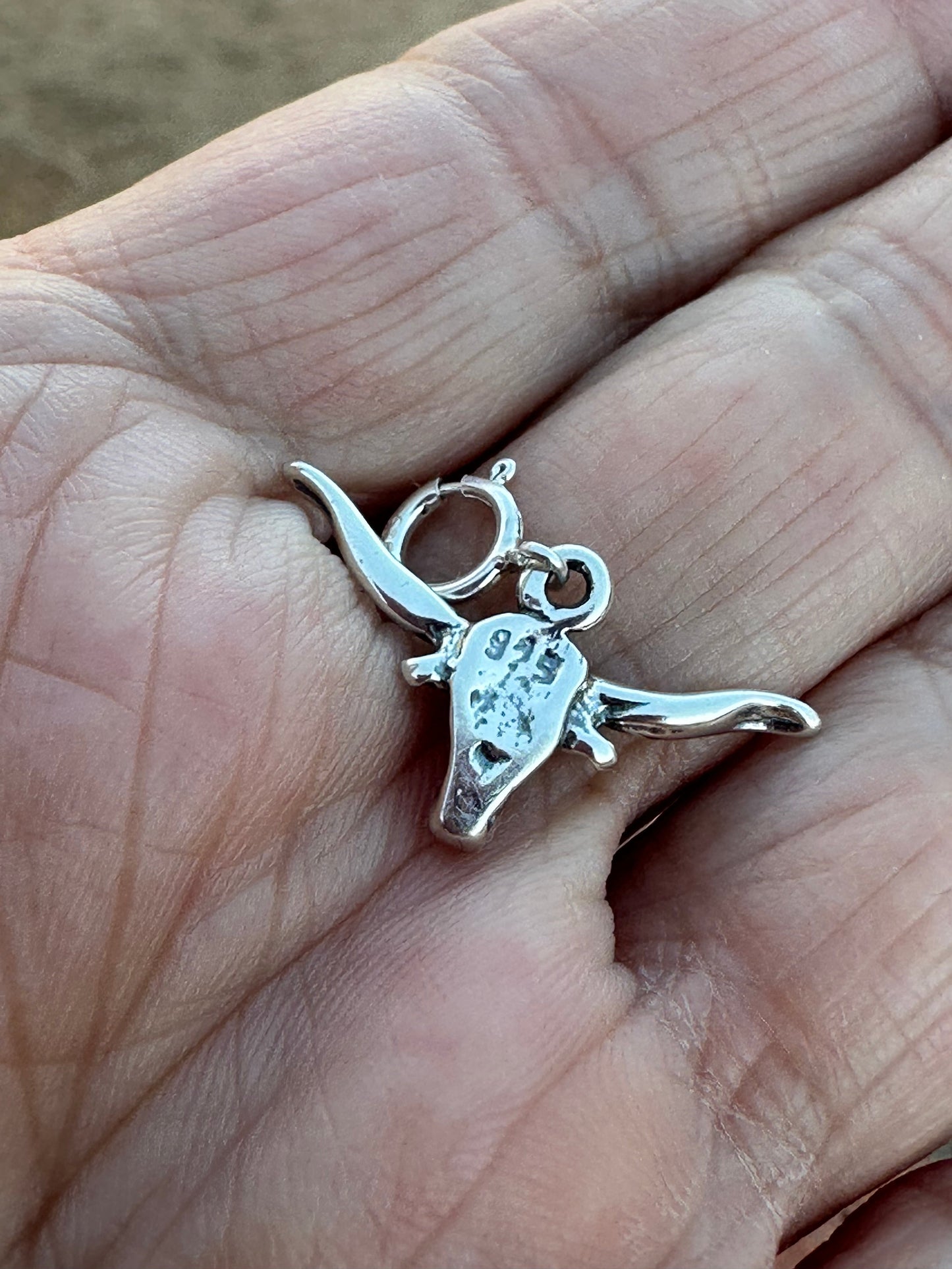 Handcrafted Sterling Silver Steer Head Charm