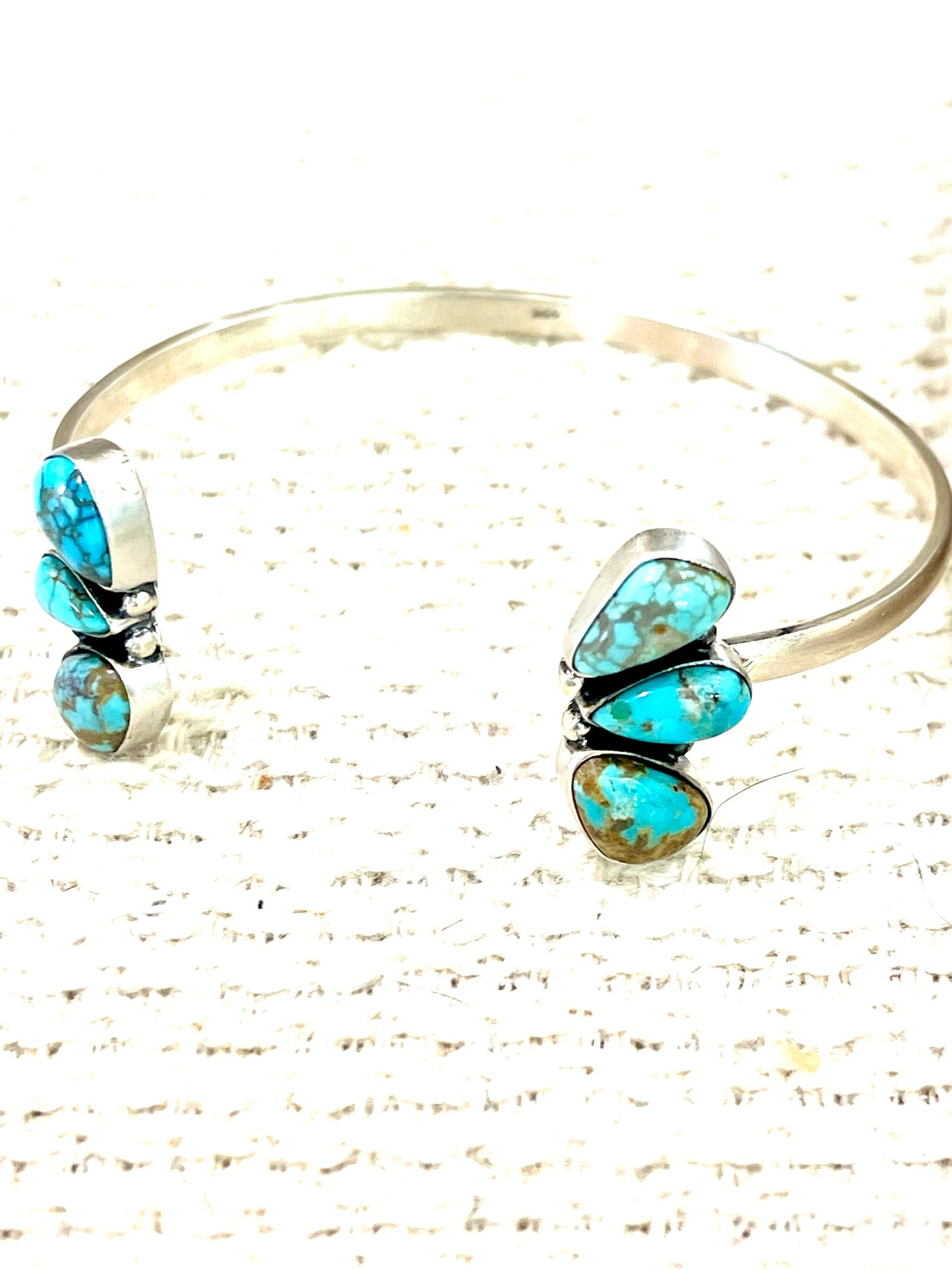 Handcrafted Sterling Silver & Turquoise #8 Cuff Bracelet