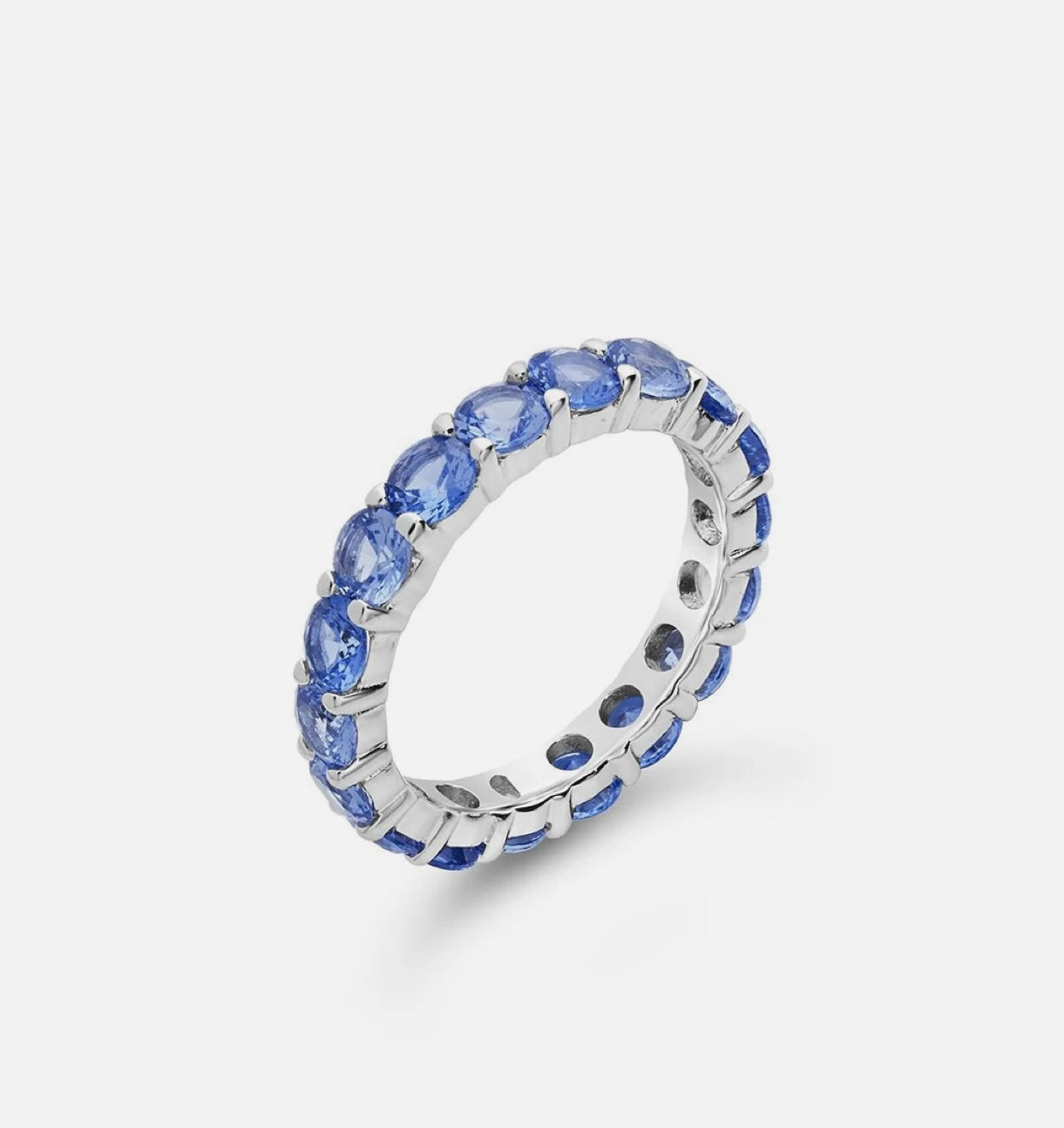 Sterling Silver Light Sapphire CZ Eternity