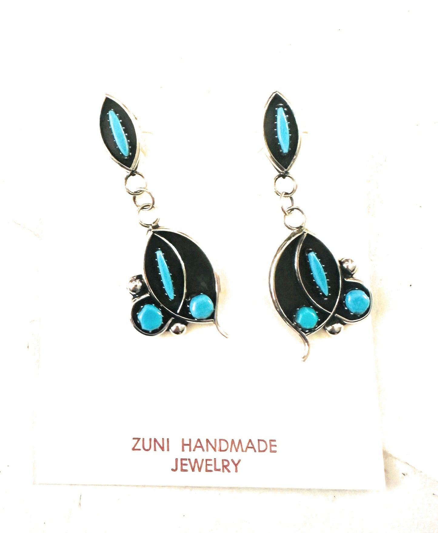 Handcrafted Sterling Silver & Turquoise Shadowbox Dangle Earrings