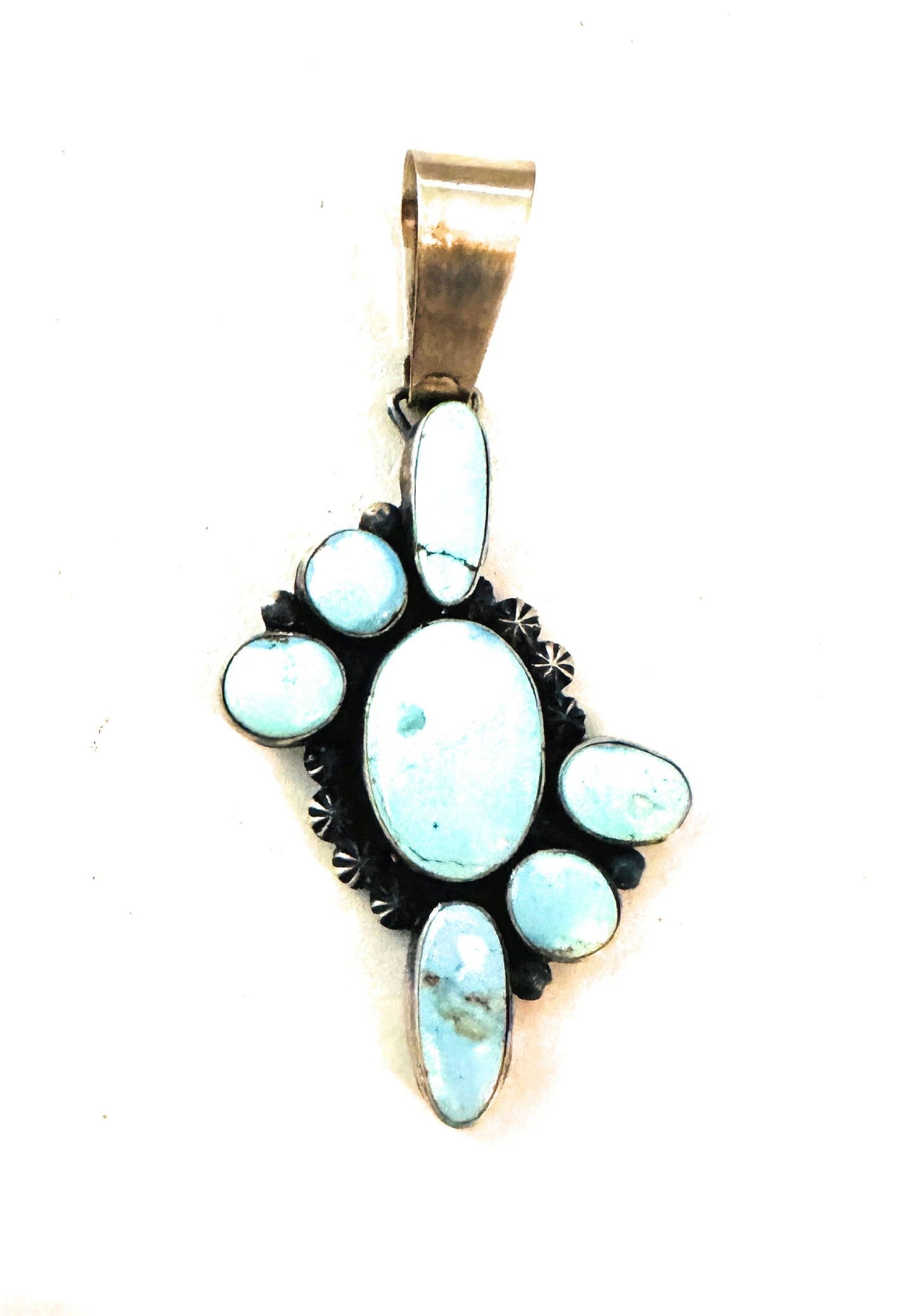 Handcrafted Golden Hills Turquoise & Sterling Silver Pendant by Paul Livingston