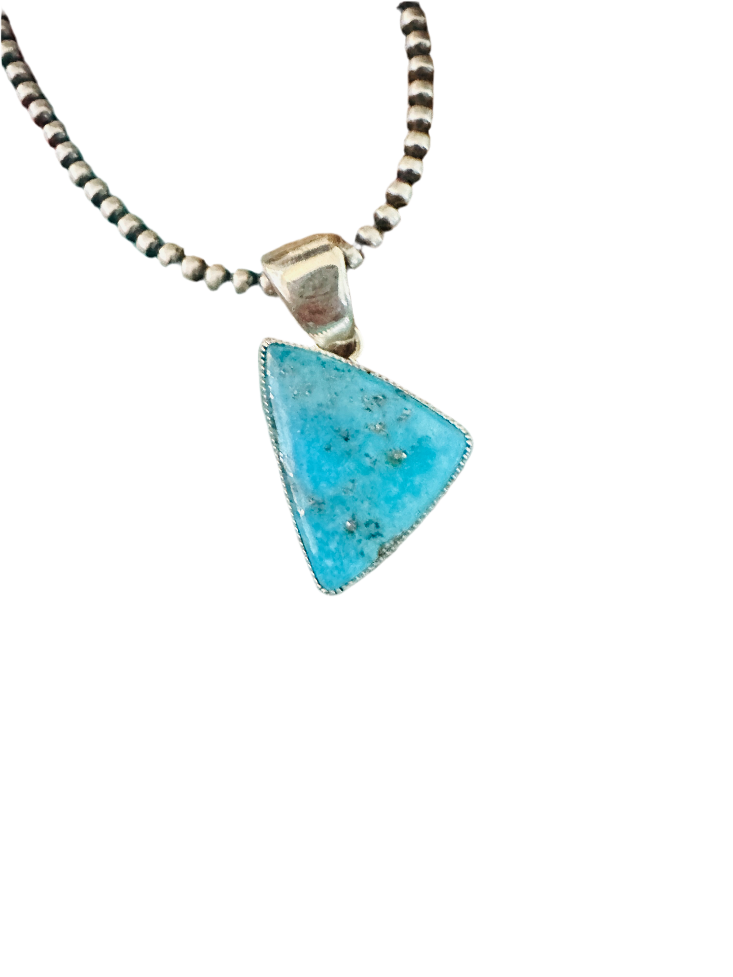 Handcrafted Turquoise & Sterling Silver Triangle Pendant