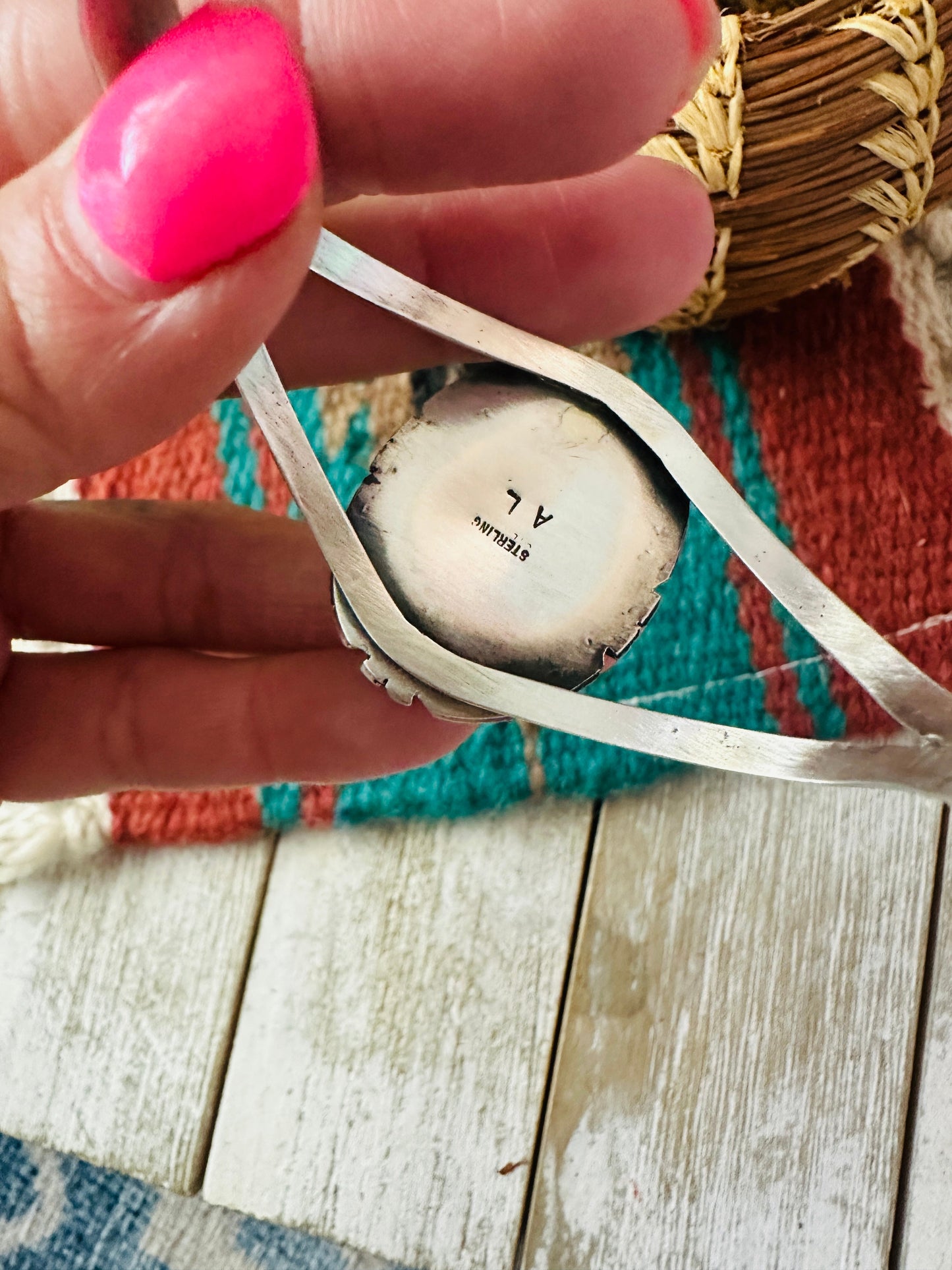Handcrafted Sterling Silver & Rose Dahlia Cuff Bracelet