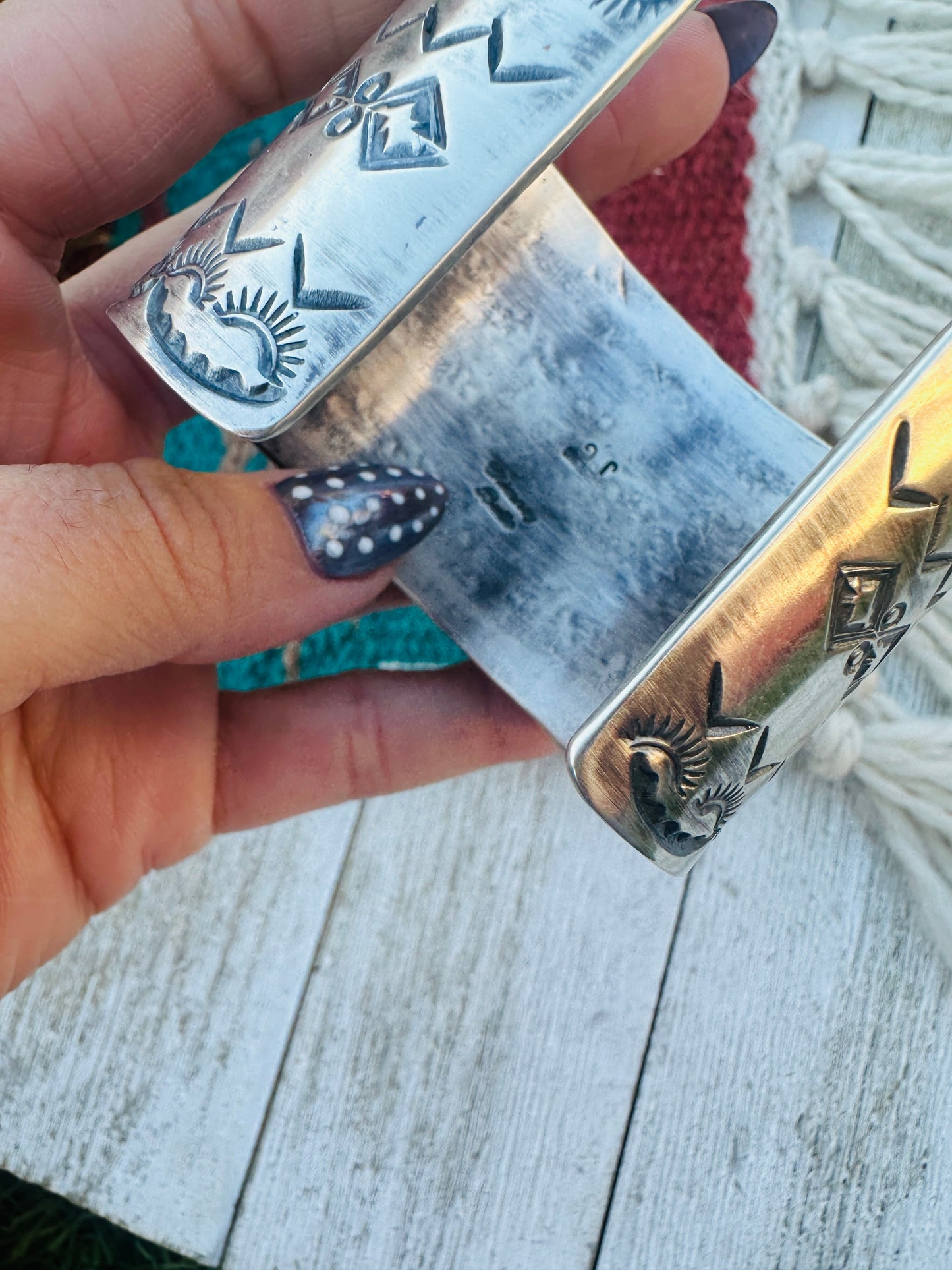 Handcrafted Sterling Silver & Sonoran Mountain Turquoise Cluster Cuff Bracelet by Chimney Butte