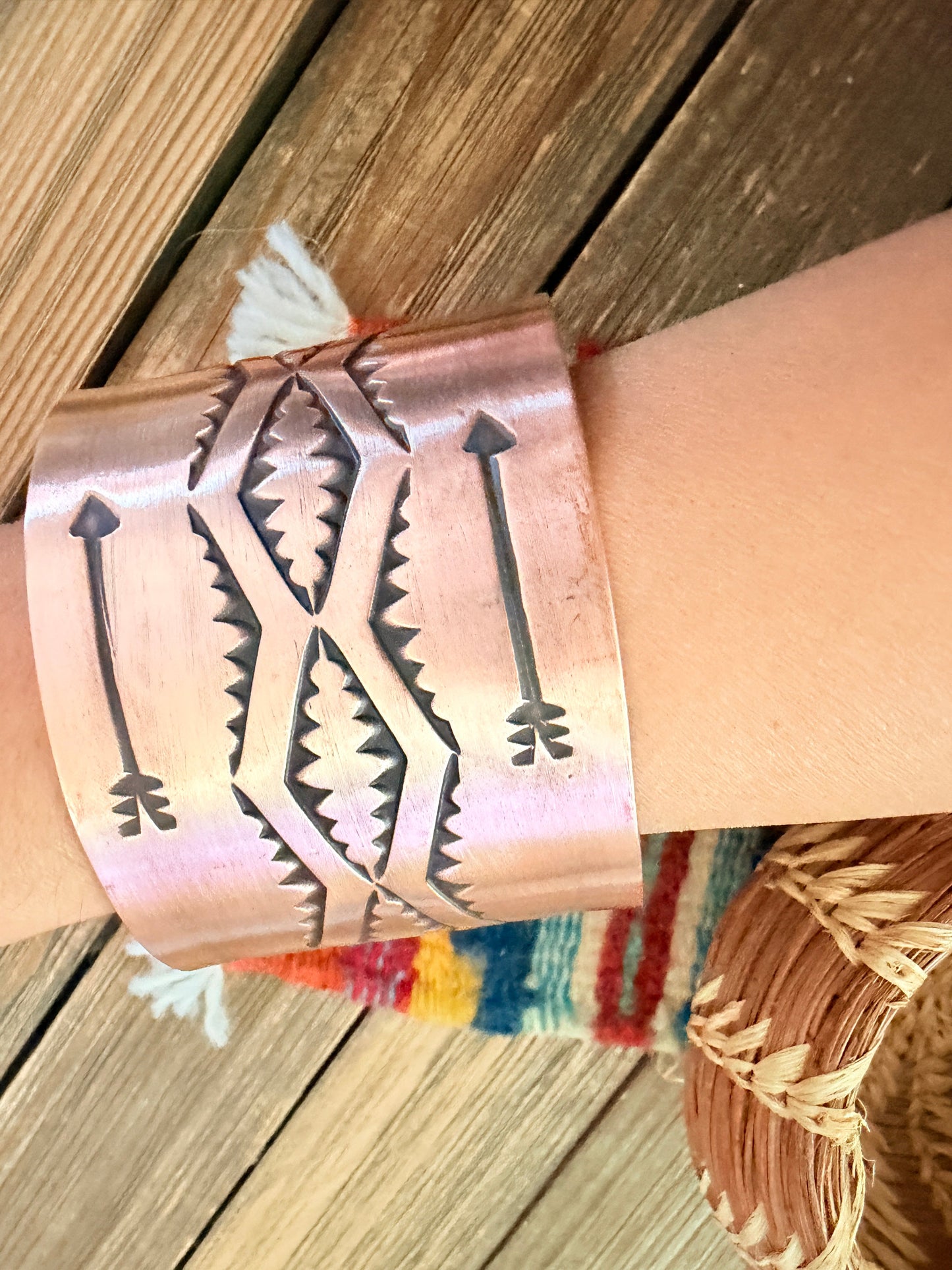 Handcrafted Copper Cuff Bracelet by Elvira Bill