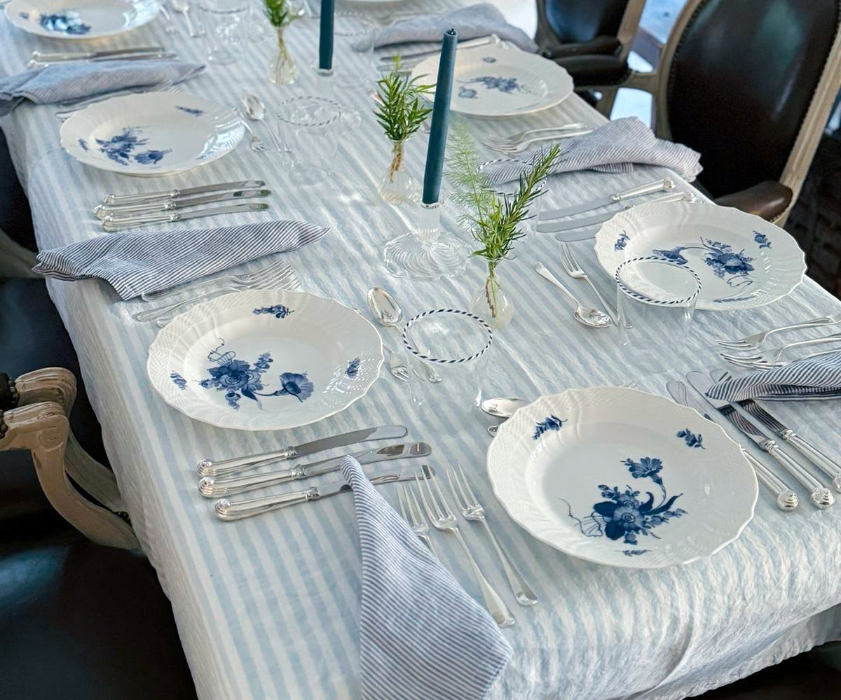 Dark Blue Ticking Stripe Napkins