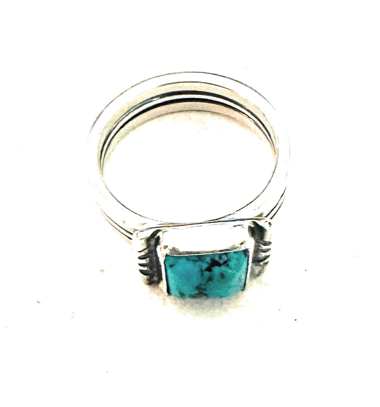 Handcrafted Turquoise & Sterling Silver Square Ring