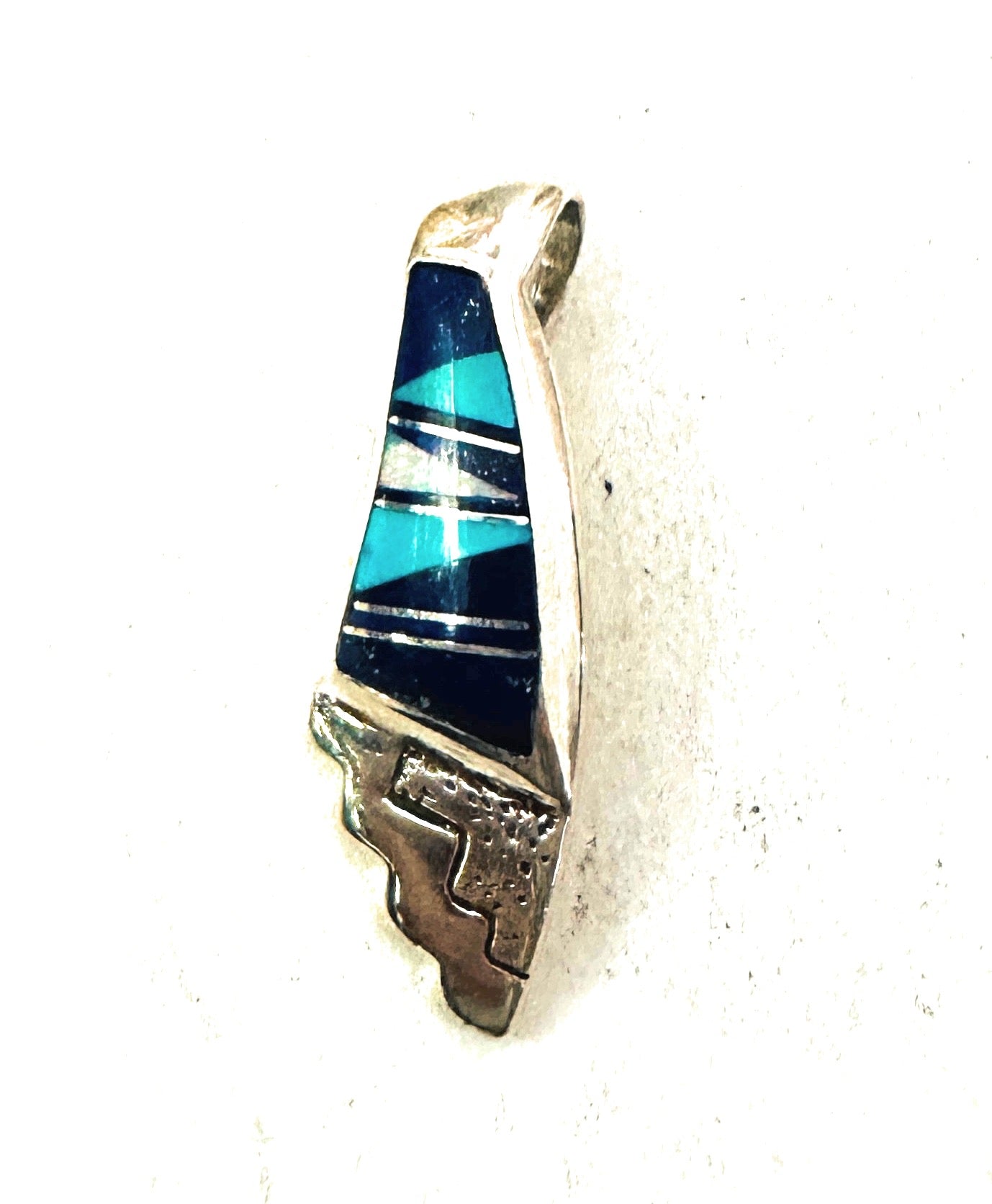 Handcrafted Multi Stone & Sterling Silver Inlay Pendant
