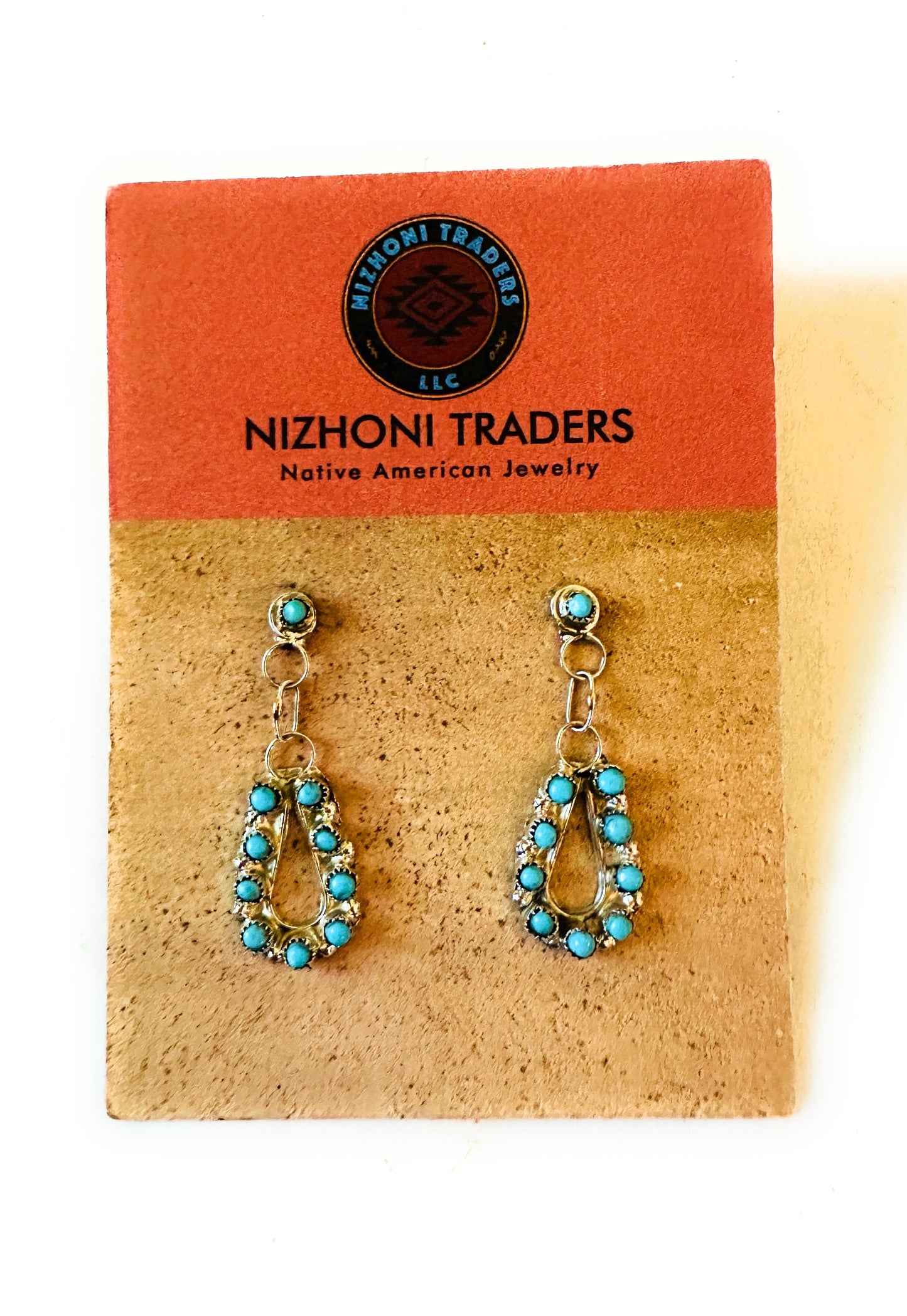 Handcrafted Sterling Silver & Turquoise Petit Point Dangle Earrings