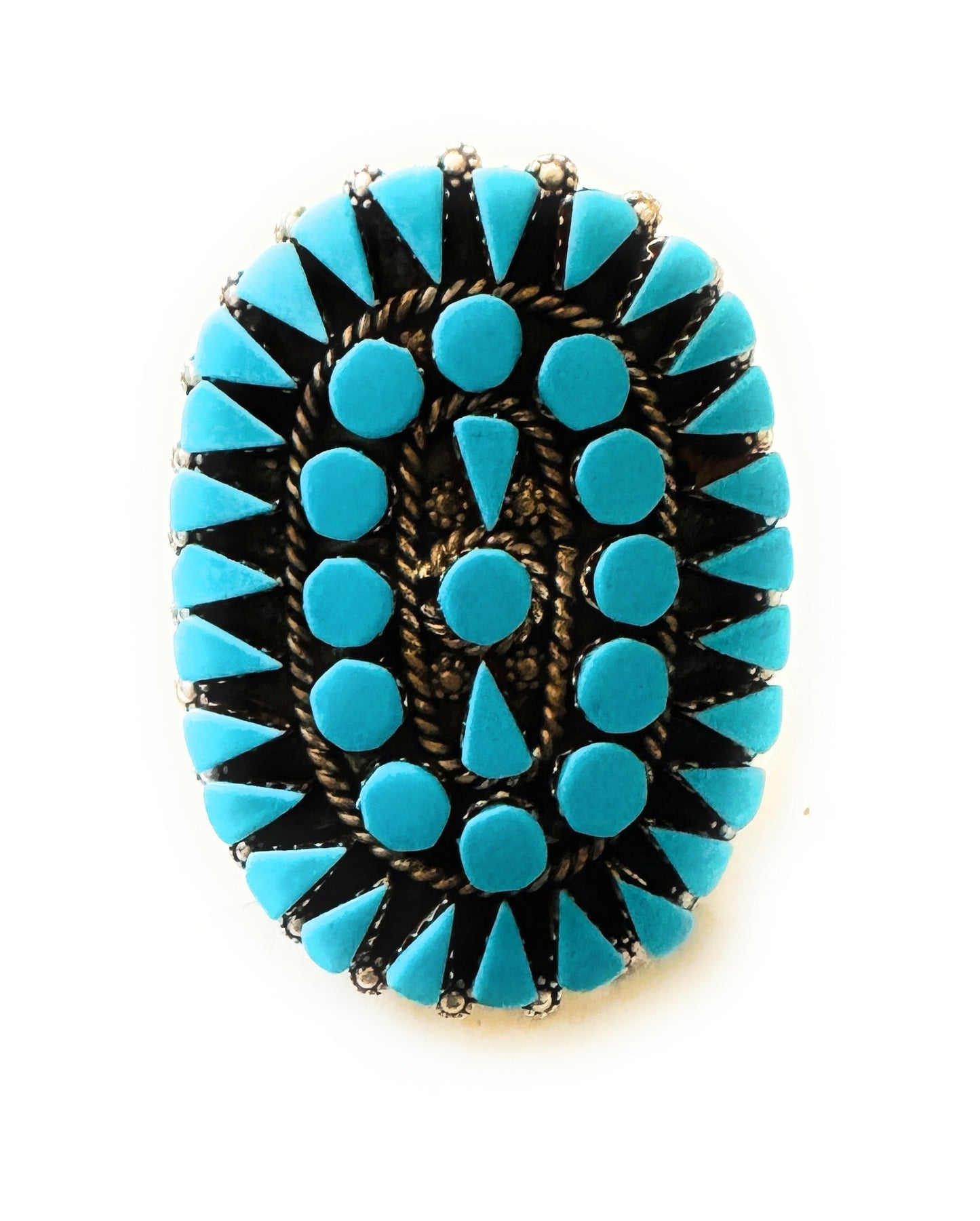 Handcrafted Turquoise & Sterling Silver Cluster Ring
