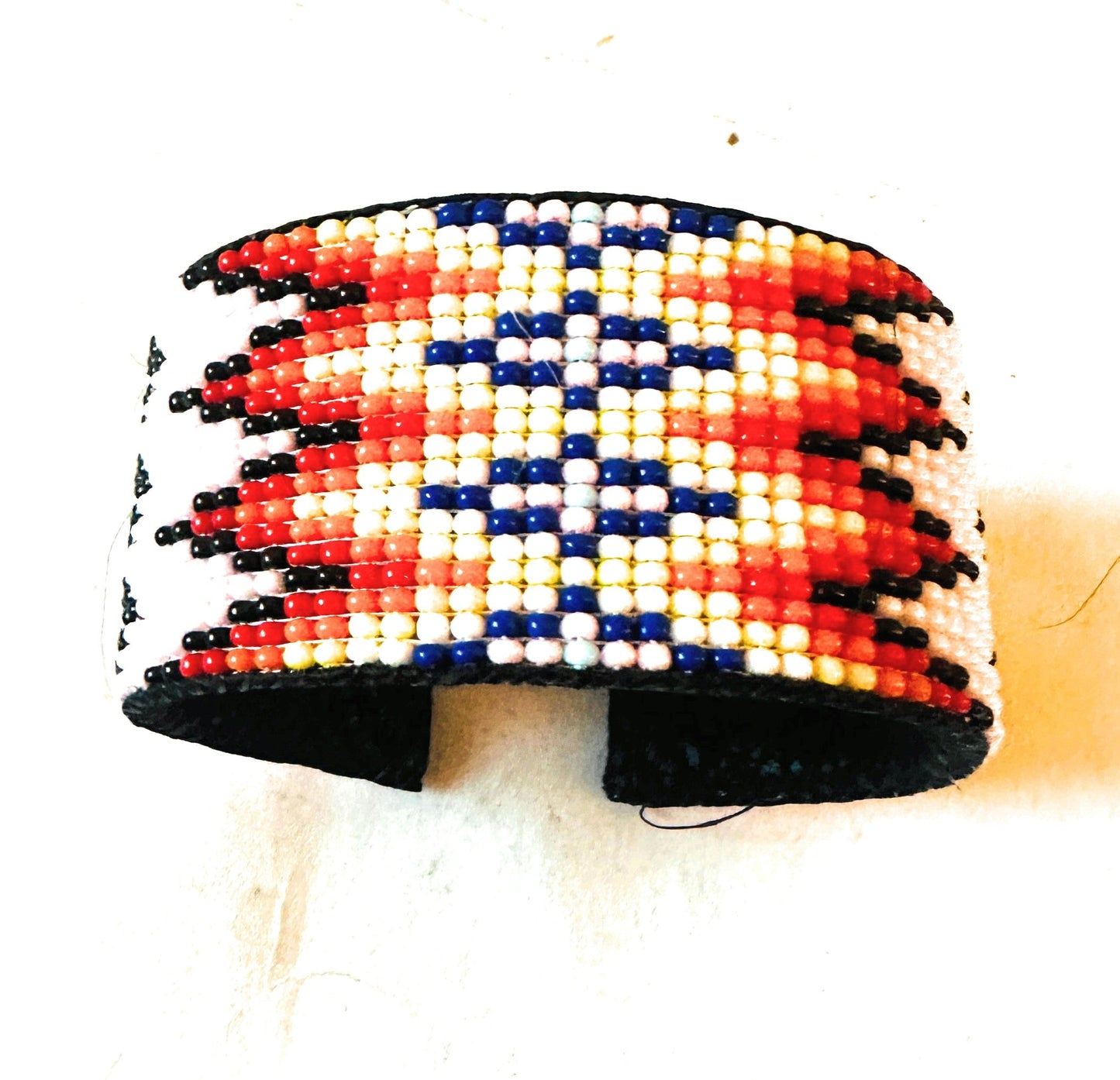 Handcrafted Made Beaded Leather Bracelet