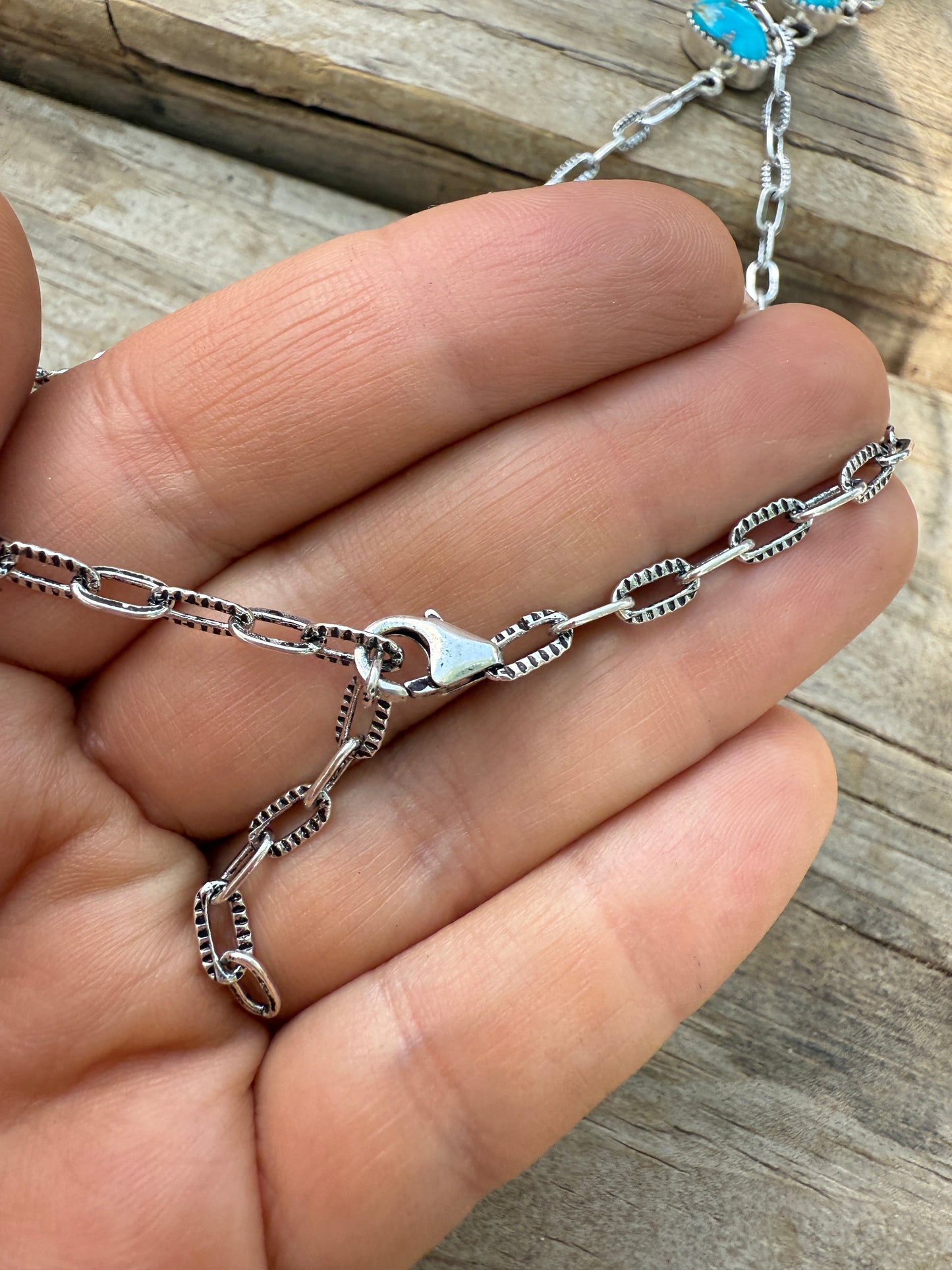 Handmade Sterling Silver & Sonoran Mountain Turquoise Lariat Necklace more blues