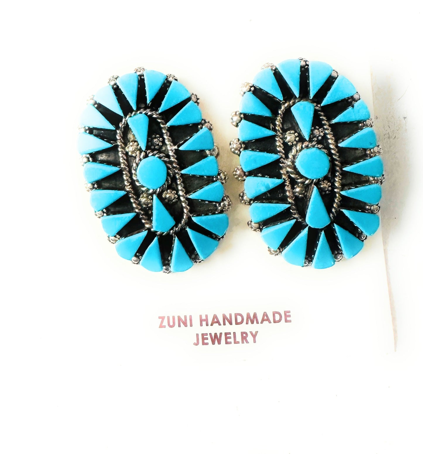 Handcrafted Sterling Silver & Turquoise Cluster Post Earrings